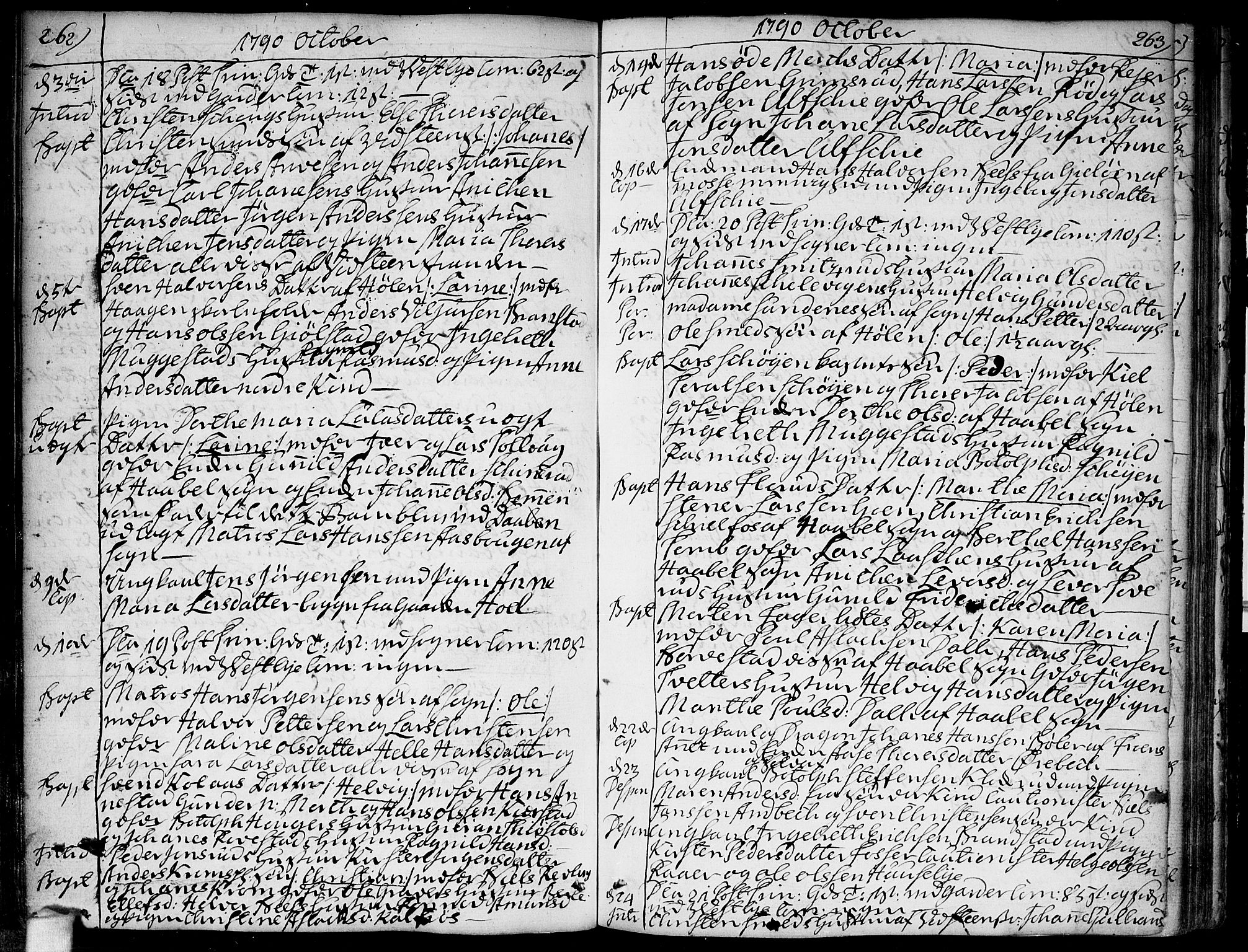 Vestby prestekontor Kirkebøker, AV/SAO-A-10893/F/Fa/L0003: Parish register (official) no. I 3, 1779-1796, p. 262-263