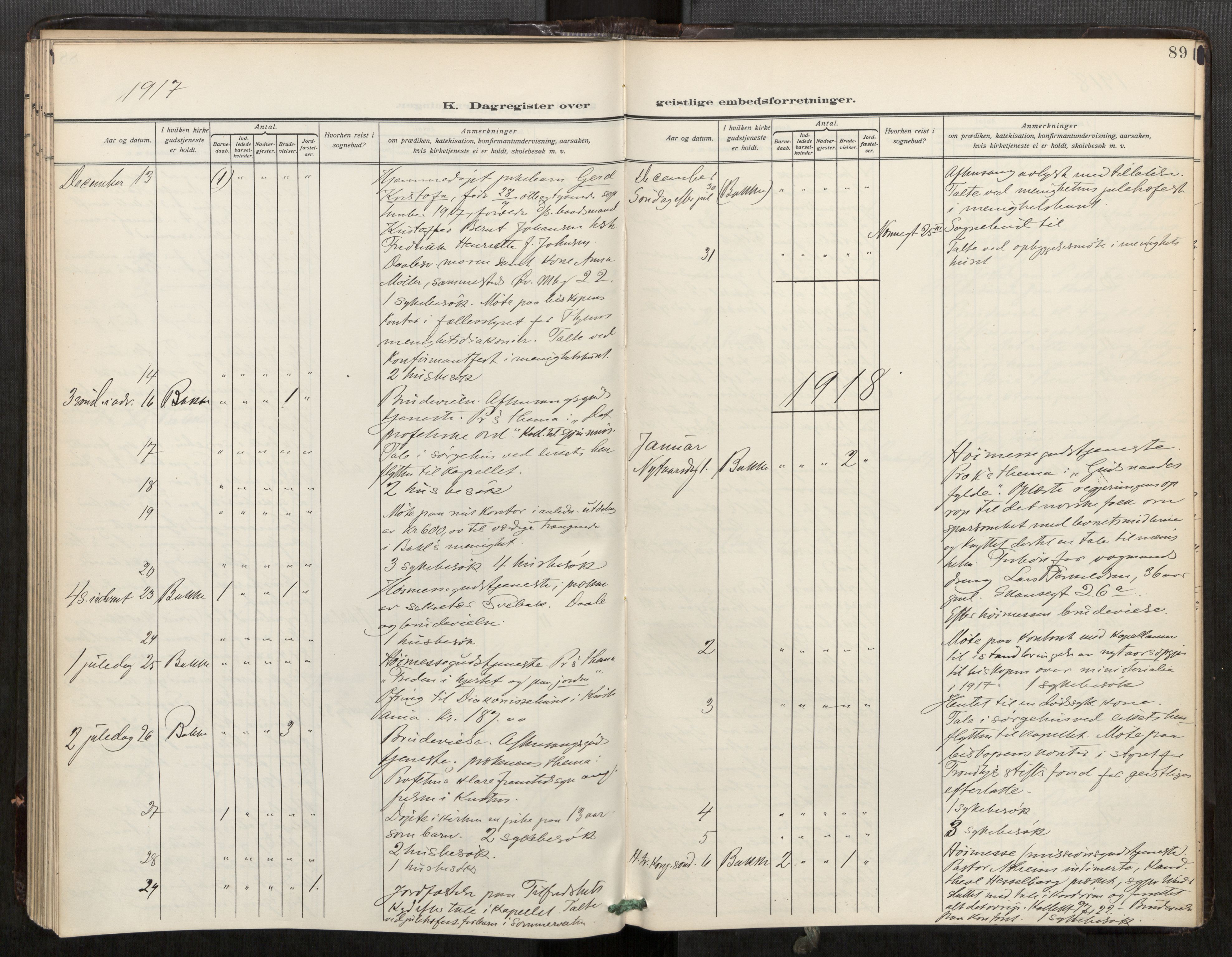 Bakklandet sokneprestkontor, AV/SAT-A-1127: Parish register (official) no. 604A32, 1912-1919, p. 89