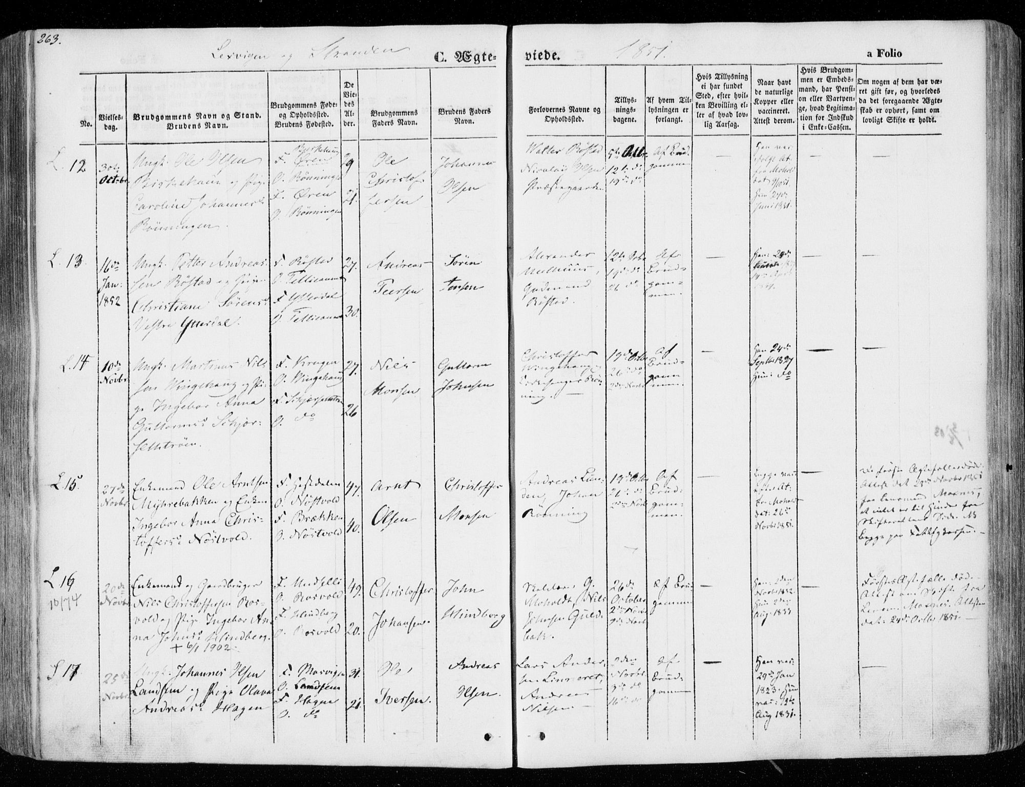 Ministerialprotokoller, klokkerbøker og fødselsregistre - Nord-Trøndelag, SAT/A-1458/701/L0007: Parish register (official) no. 701A07 /1, 1842-1854, p. 263
