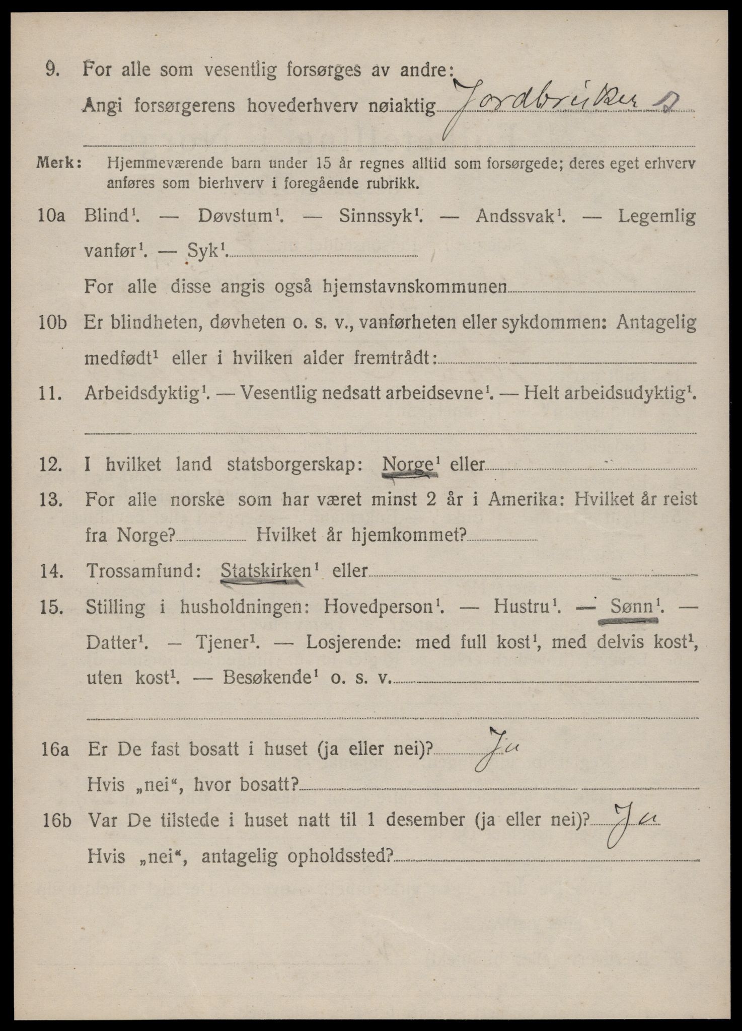 SAT, 1920 census for Vestnes, 1920, p. 1732