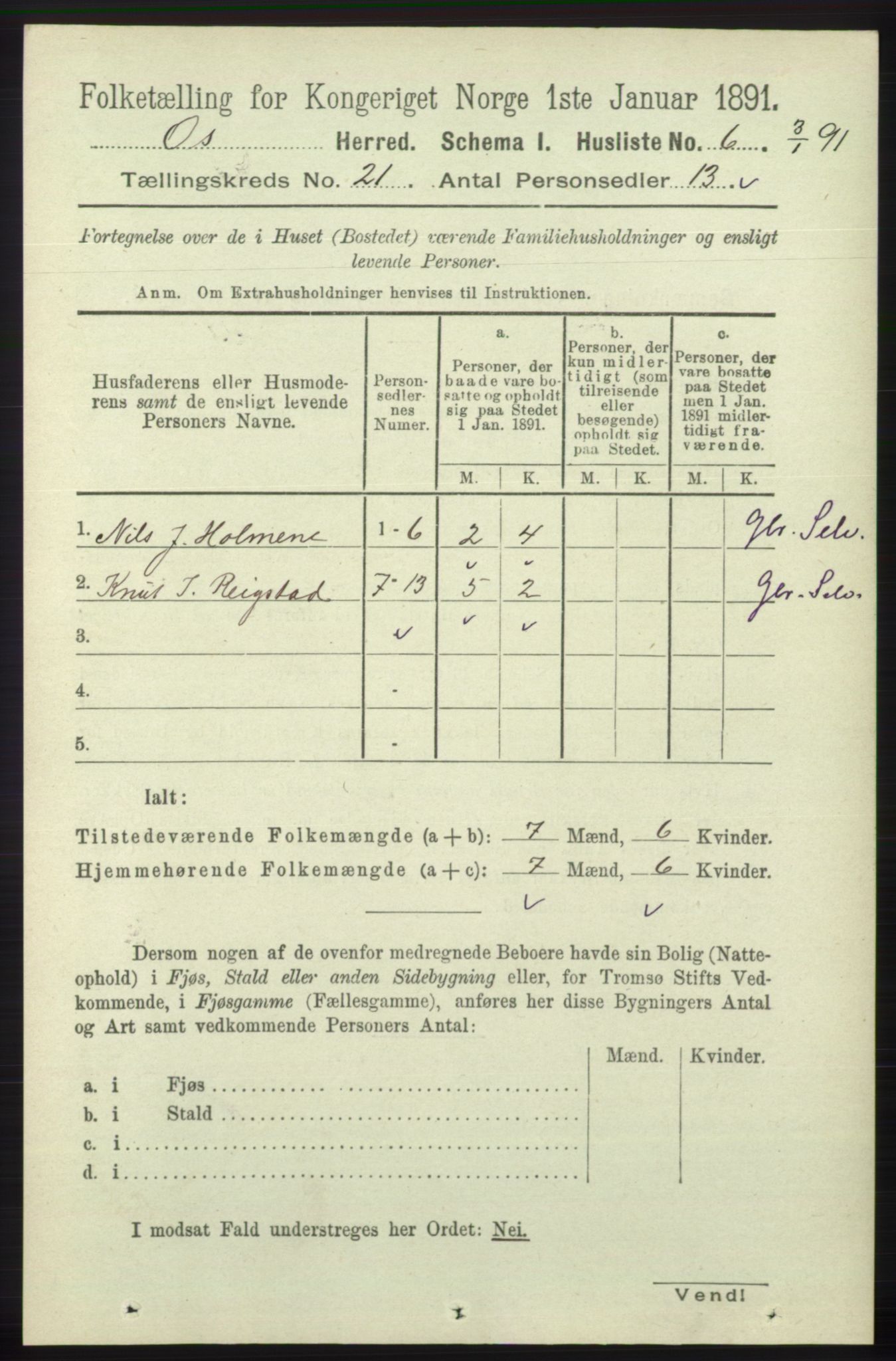 RA, 1891 census for 1243 Os, 1891, p. 4823