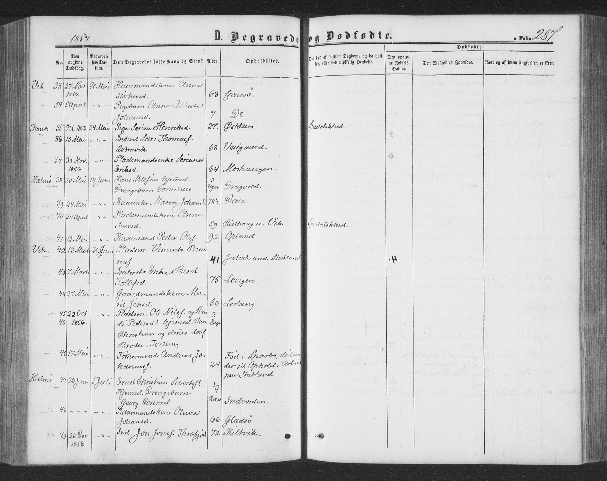 Ministerialprotokoller, klokkerbøker og fødselsregistre - Nord-Trøndelag, AV/SAT-A-1458/773/L0615: Parish register (official) no. 773A06, 1857-1870, p. 287