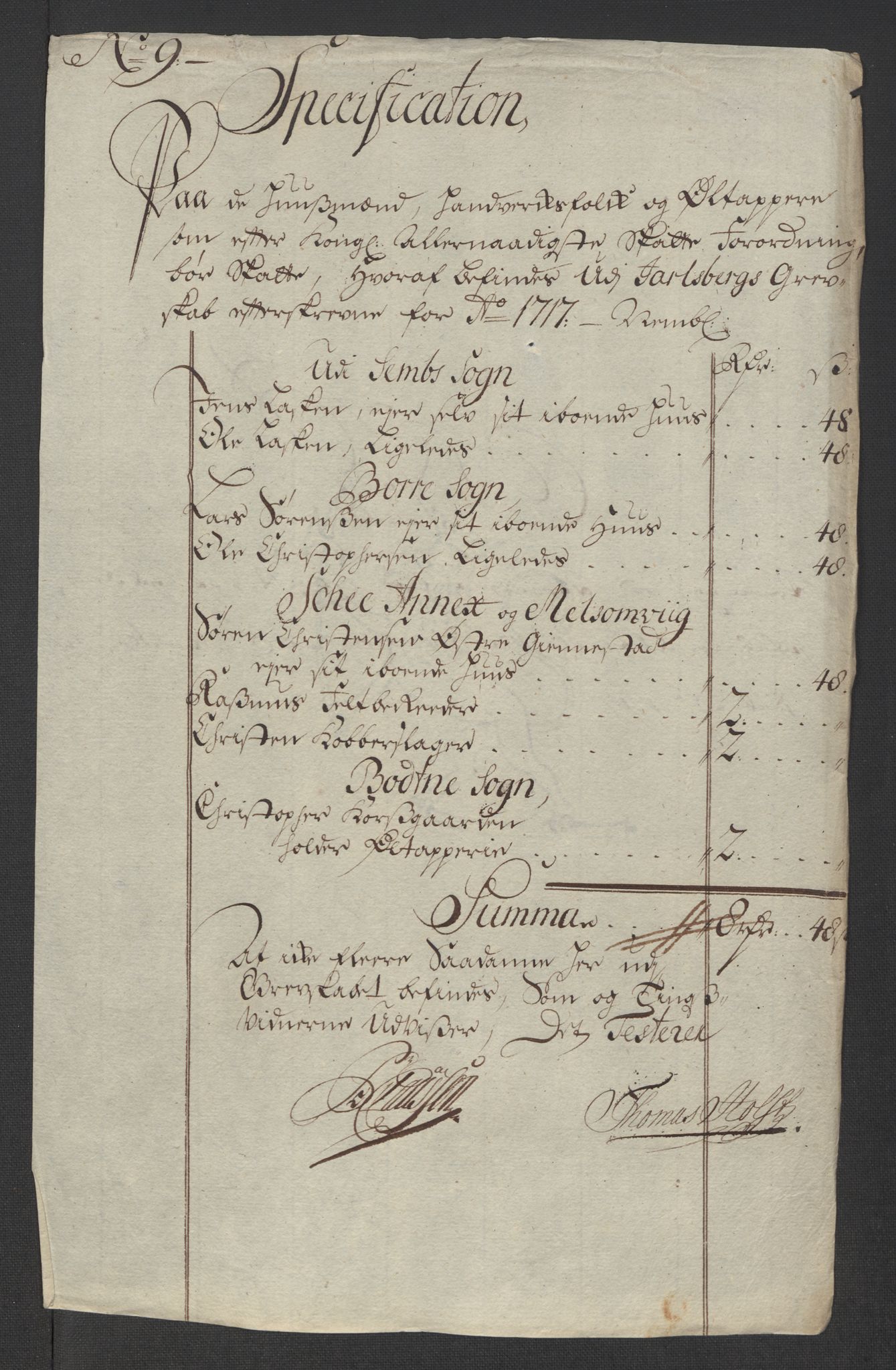 Rentekammeret inntil 1814, Reviderte regnskaper, Fogderegnskap, RA/EA-4092/R32/L1881: Fogderegnskap Jarlsberg grevskap, 1717, p. 146