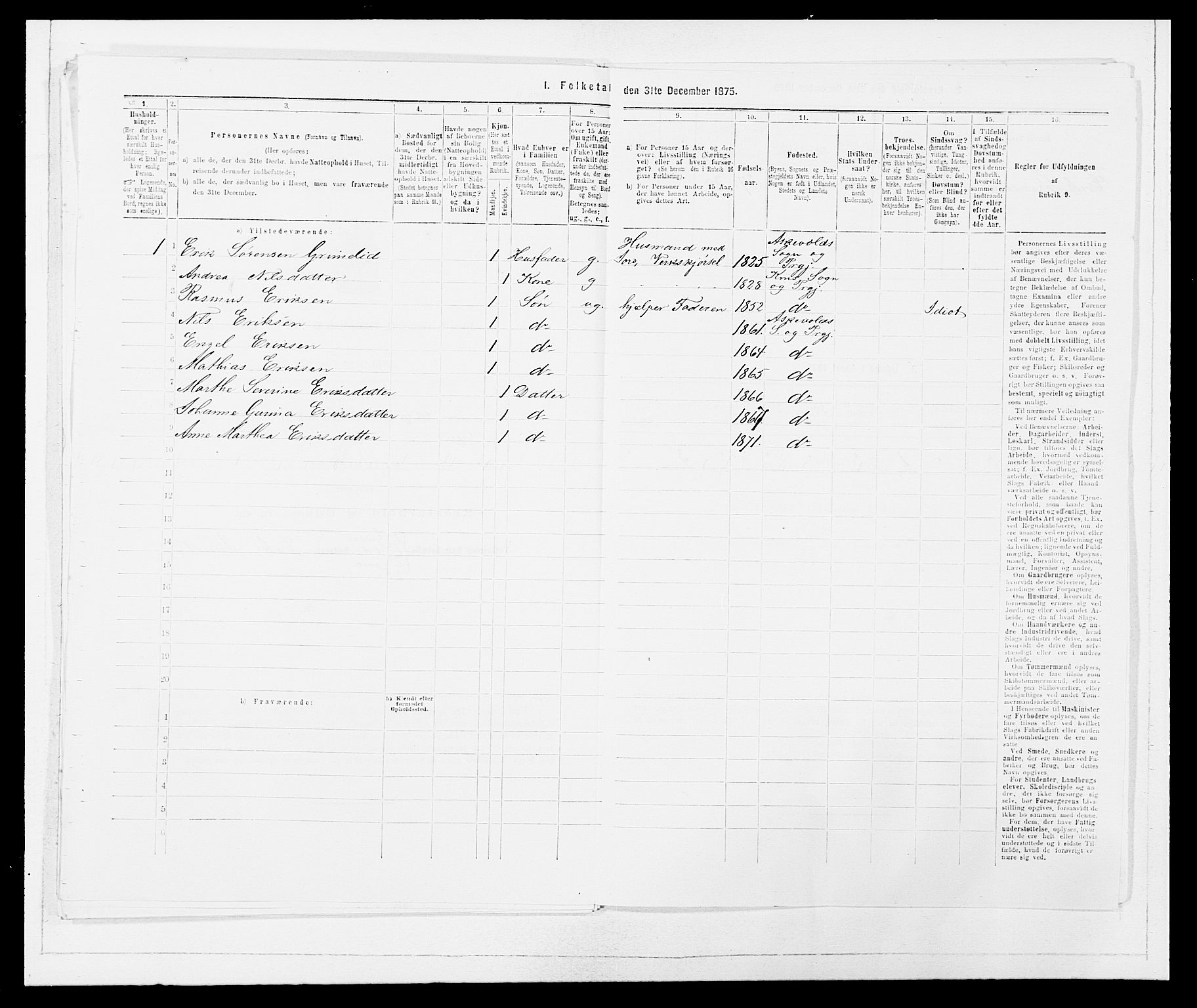 SAB, 1875 census for 1428P Askvoll, 1875, p. 60