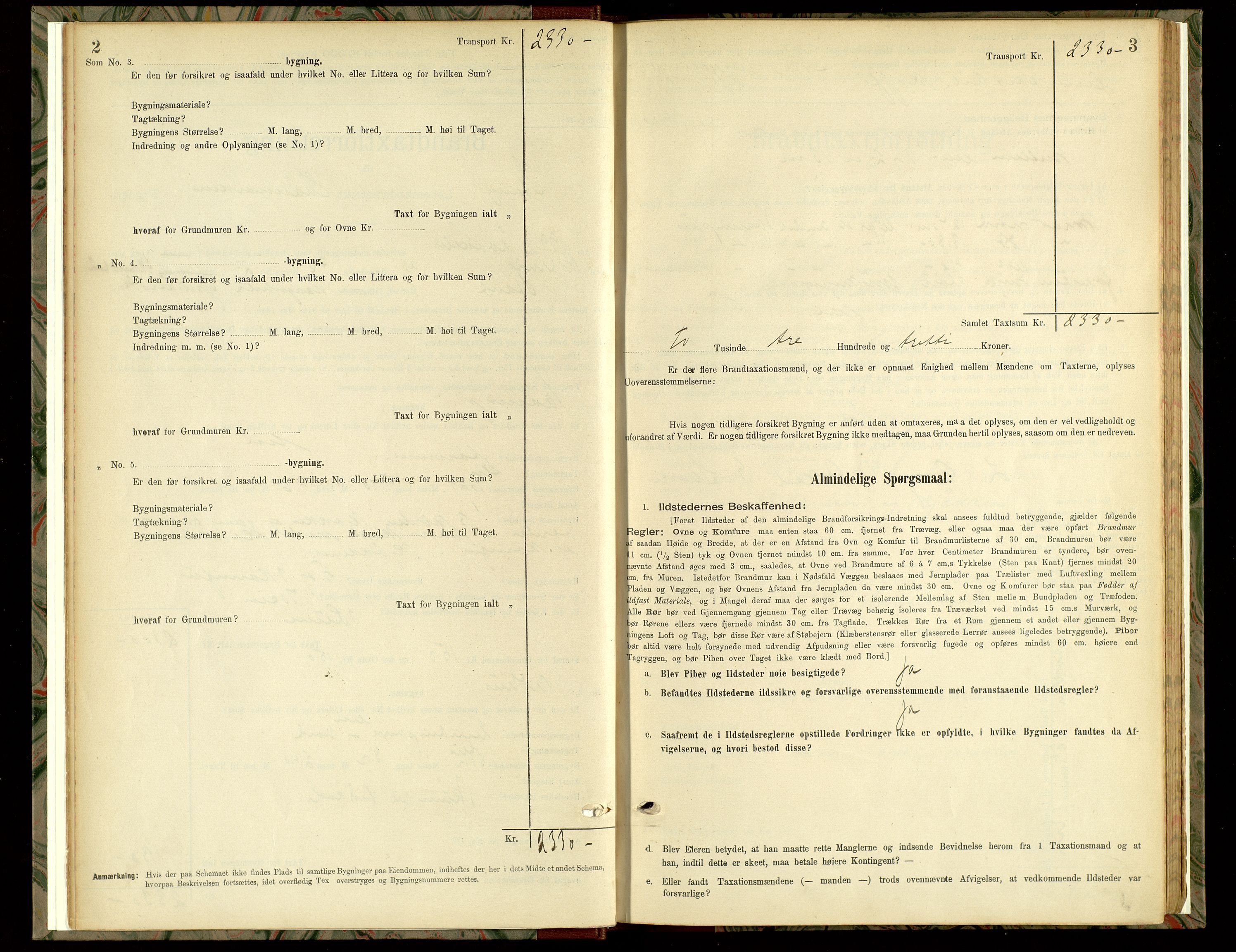 Norges Brannkasse, Stange, SAH/NBRANS-009/F/L0005: Branntakstprotokoll, 1899-1939, p. 2-3