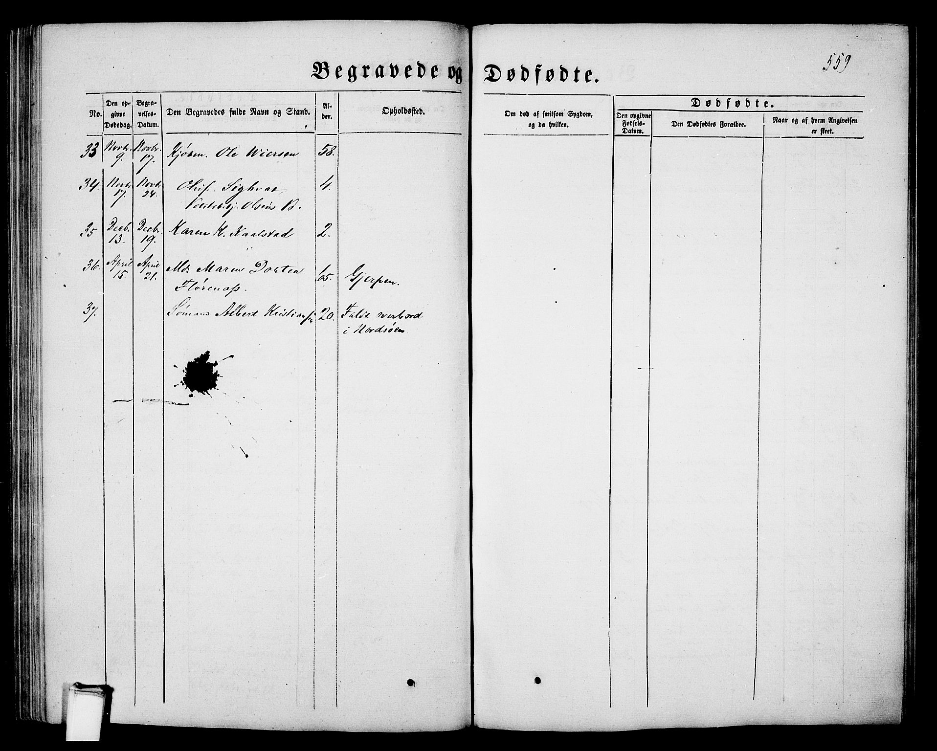 Porsgrunn kirkebøker , SAKO/A-104/G/Gb/L0004: Parish register (copy) no. II 4, 1853-1882, p. 559