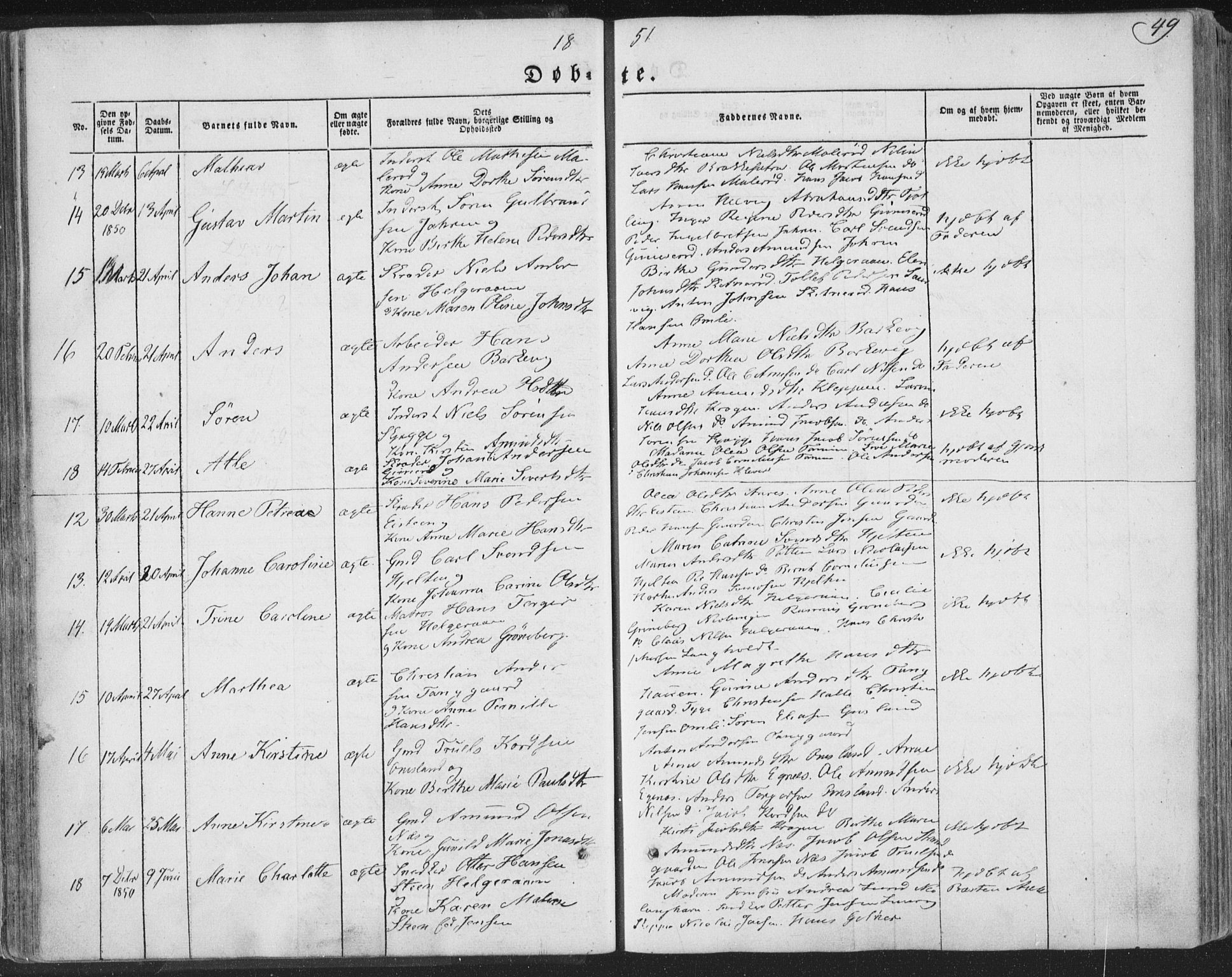 Brunlanes kirkebøker, AV/SAKO-A-342/F/Fa/L0004: Parish register (official) no. I 4, 1846-1862, p. 49