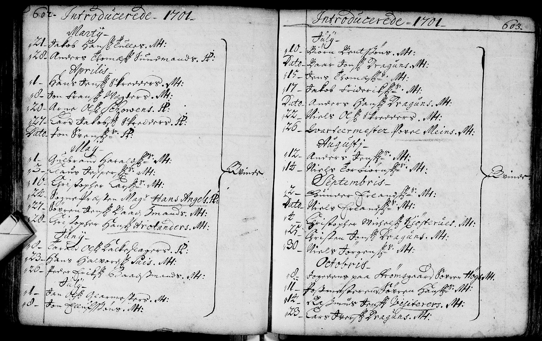 Bragernes kirkebøker, SAKO/A-6/F/Fa/L0002: Parish register (official) no. I 2, 1680-1705, p. 602-603
