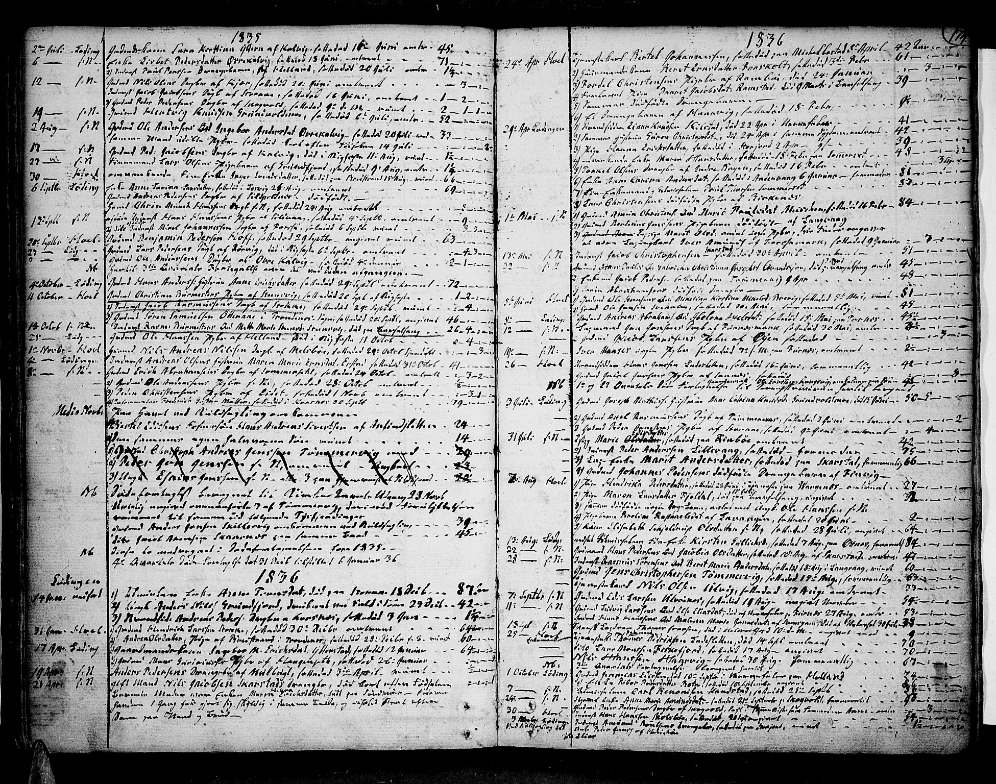 Ministerialprotokoller, klokkerbøker og fødselsregistre - Nordland, SAT/A-1459/872/L1032: Parish register (official) no. 872A07, 1787-1840, p. 174