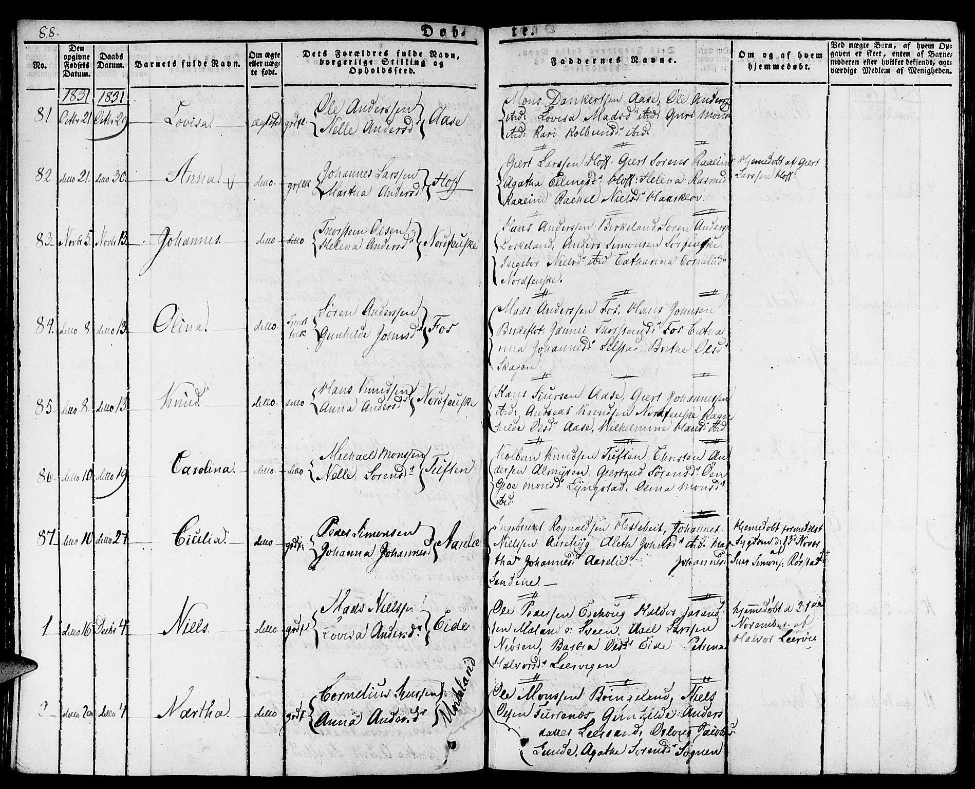 Gaular sokneprestembete, SAB/A-80001/H/Haa: Parish register (official) no. A 3, 1821-1840, p. 88
