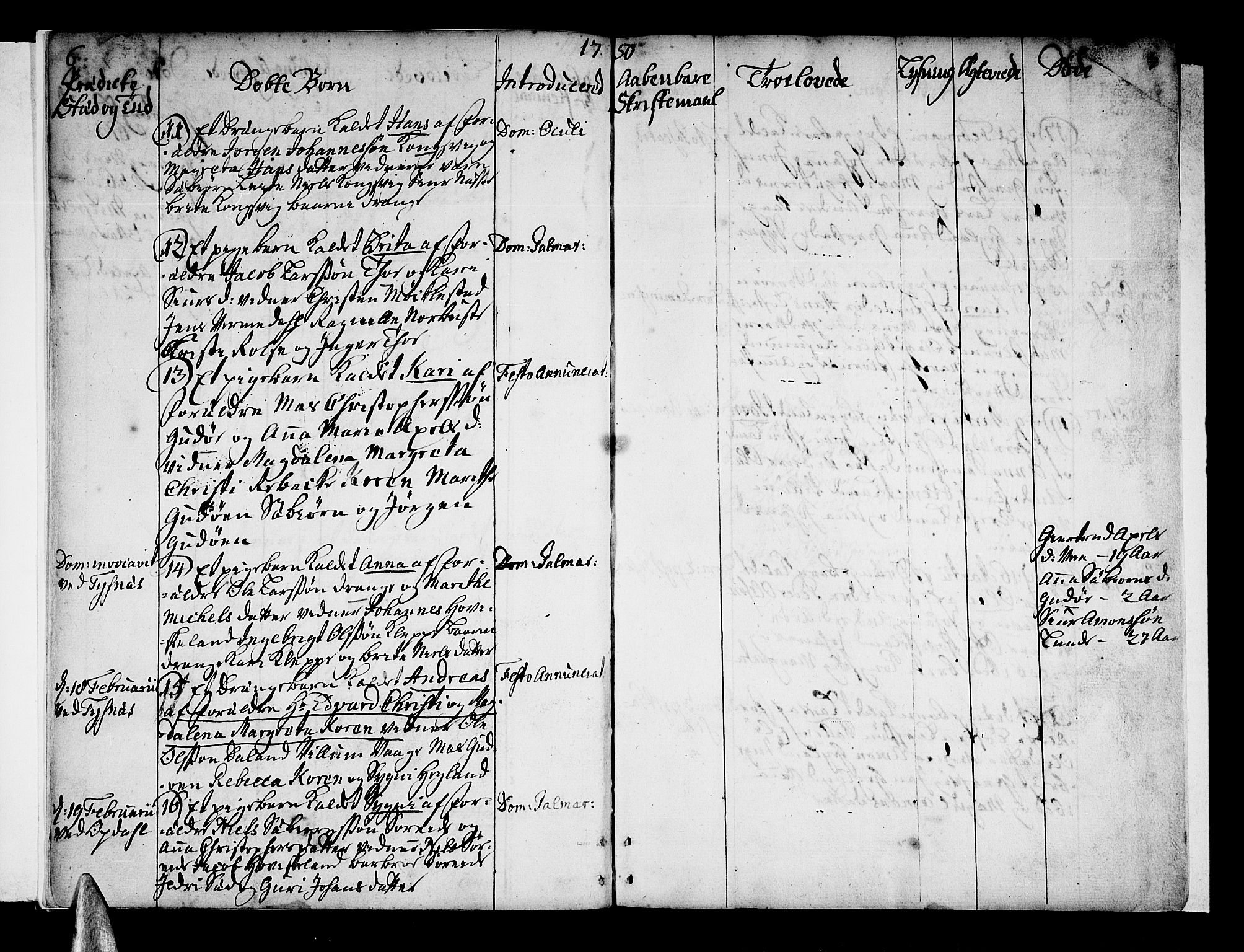 Tysnes sokneprestembete, SAB/A-78601/H/Haa: Parish register (official) no. A 4, 1750-1761, p. 6-7