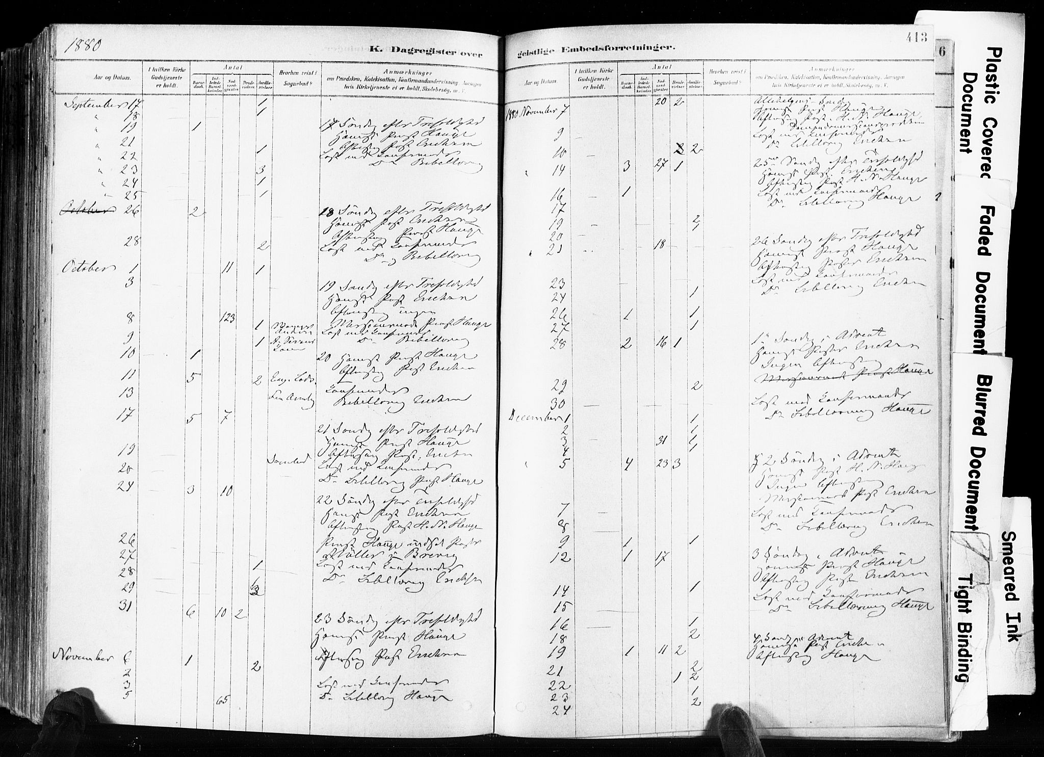 Skien kirkebøker, SAKO/A-302/F/Fa/L0009: Parish register (official) no. 9, 1878-1890, p. 413