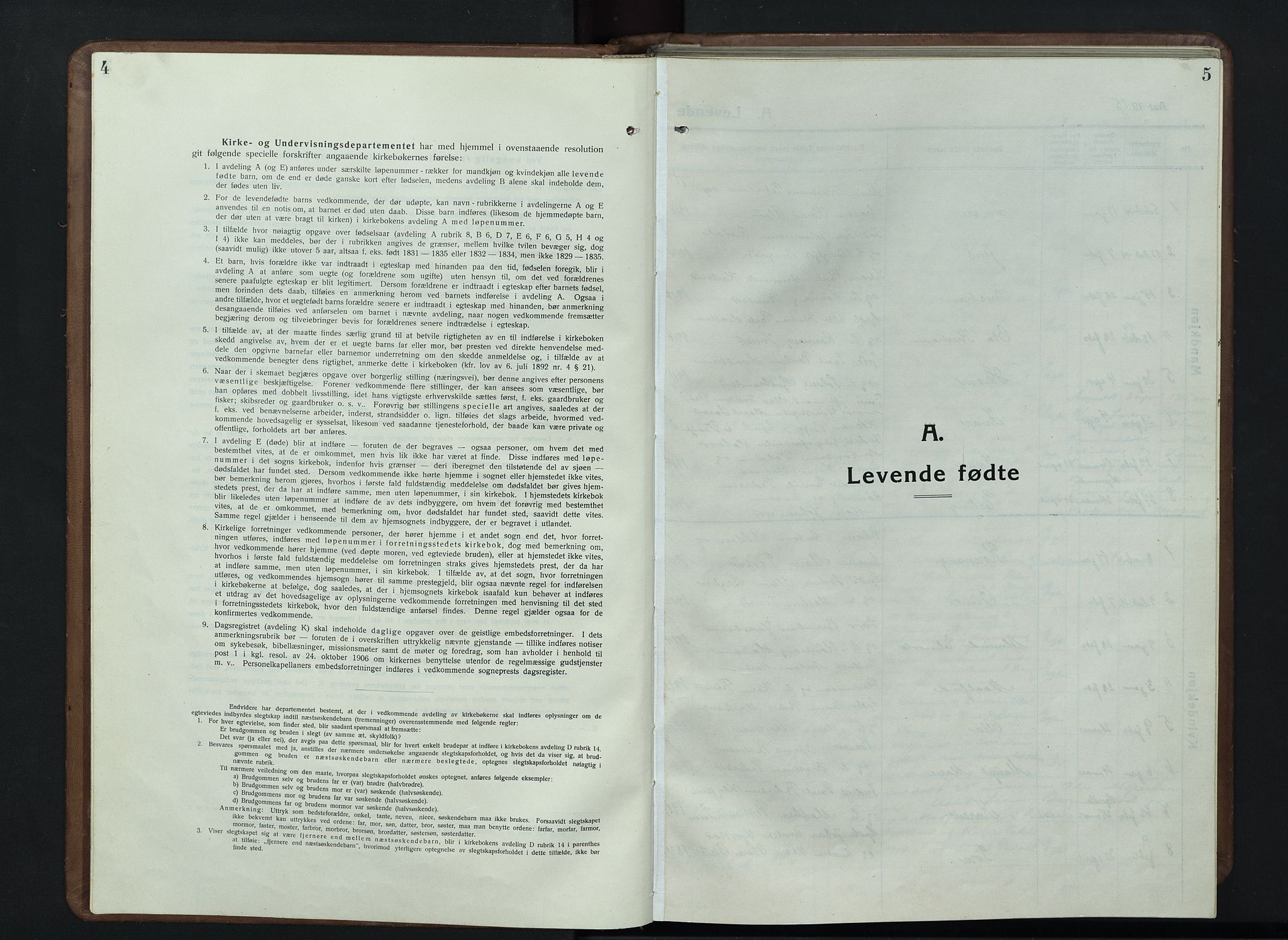 Nord-Fron prestekontor, SAH/PREST-080/H/Ha/Hab/L0007: Parish register (copy) no. 7, 1915-1946, p. 4-5