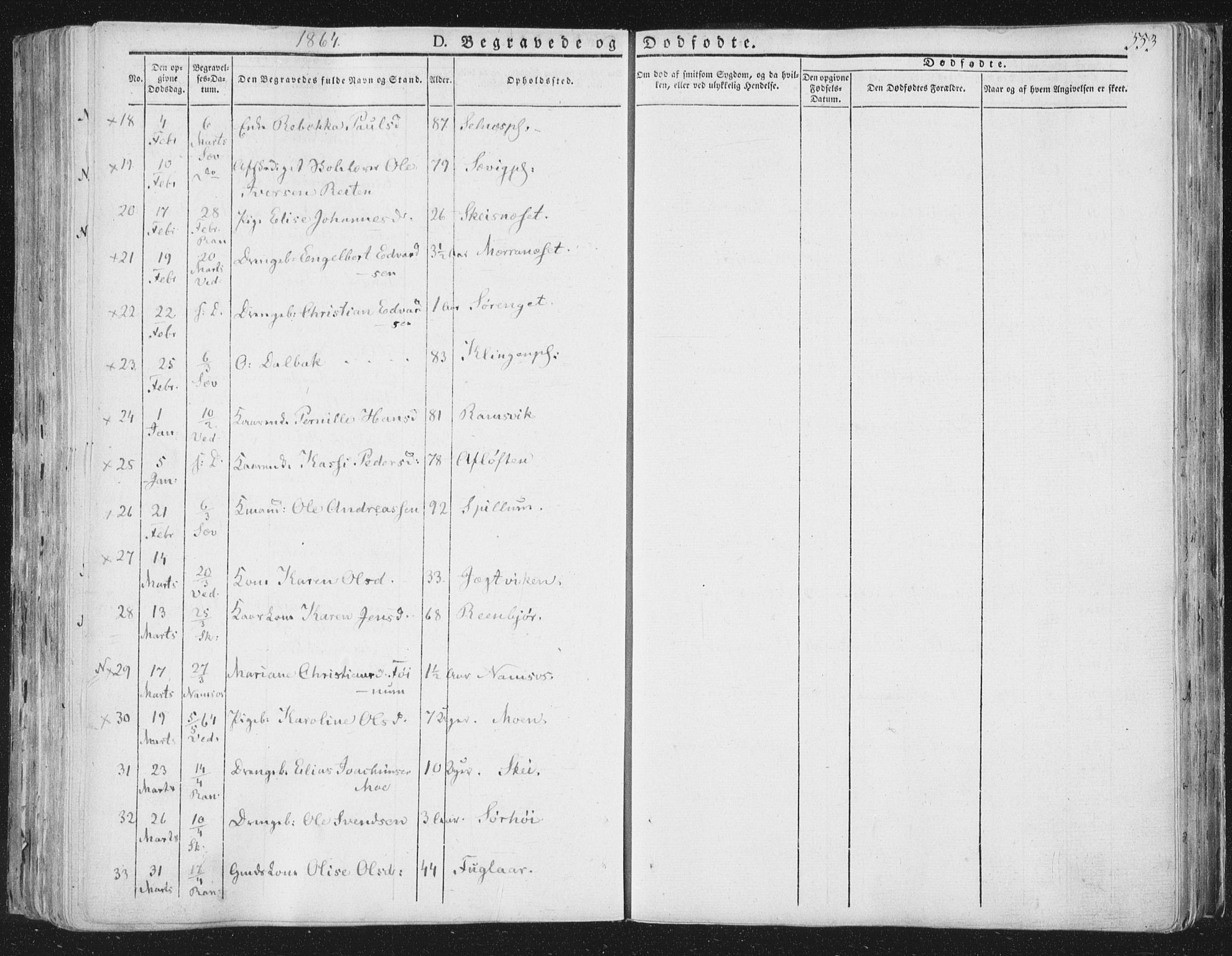Ministerialprotokoller, klokkerbøker og fødselsregistre - Nord-Trøndelag, SAT/A-1458/764/L0552: Parish register (official) no. 764A07b, 1824-1865, p. 553