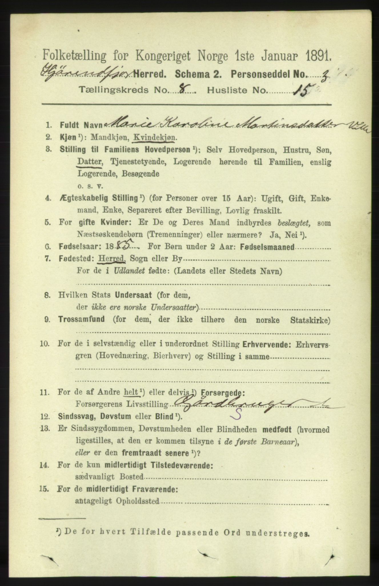 RA, 1891 census for 1522 Hjørundfjord, 1891, p. 1957