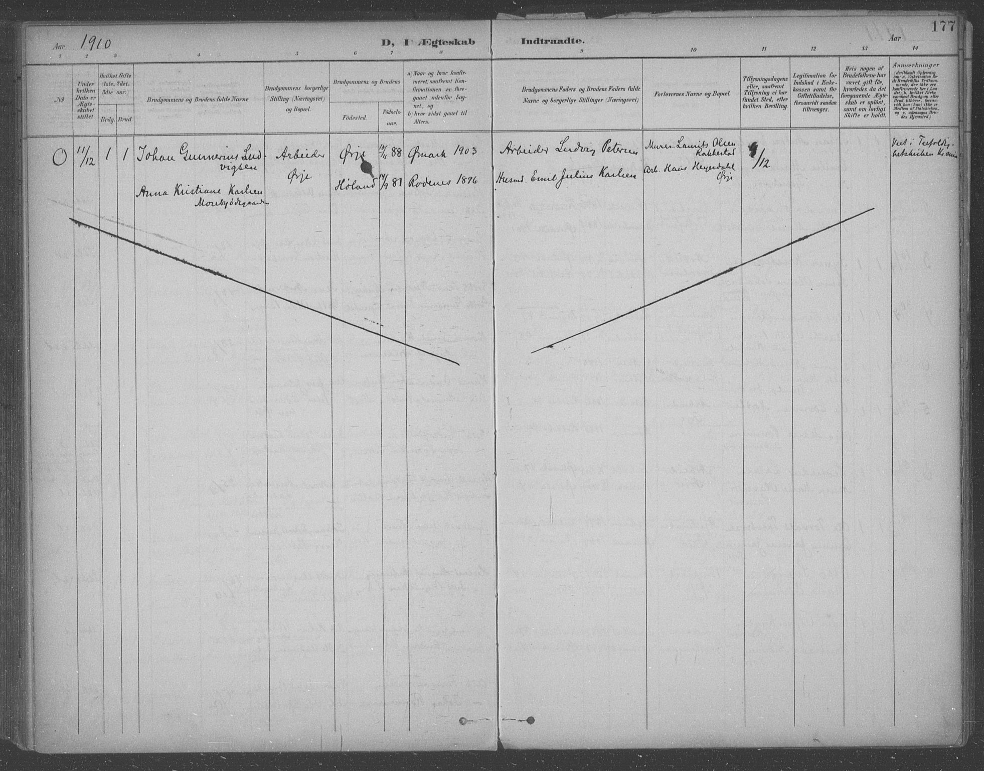 Aremark prestekontor Kirkebøker, AV/SAO-A-10899/F/Fb/L0005: Parish register (official) no. II 5, 1895-1919, p. 177