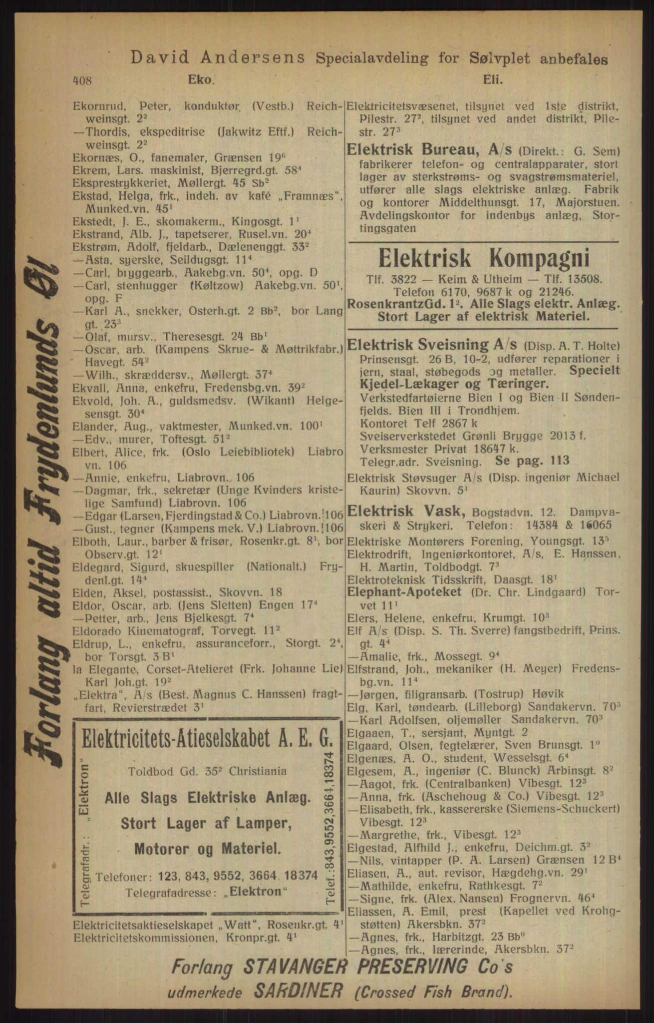 Kristiania/Oslo adressebok, PUBL/-, 1915, p. 408