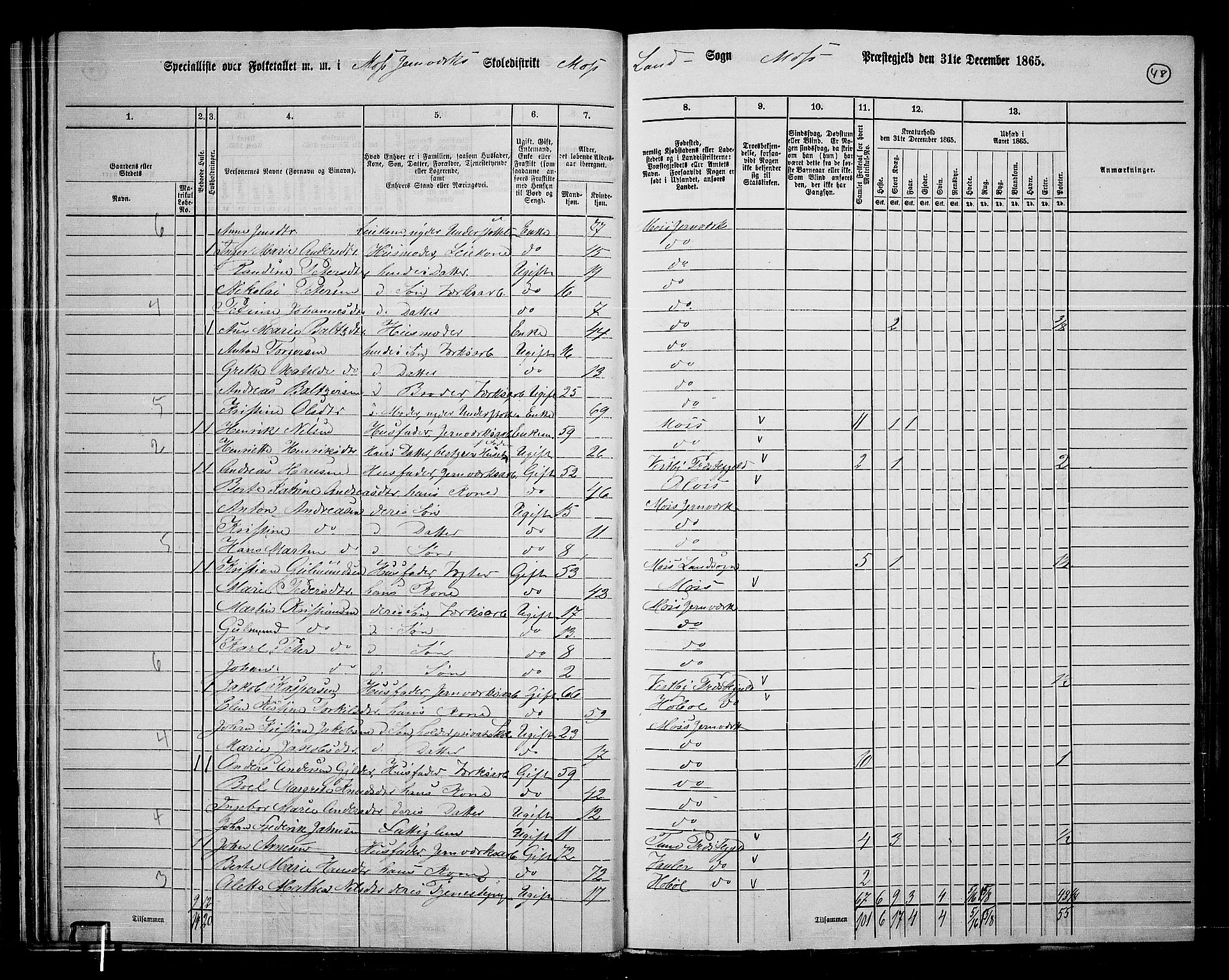 RA, 1865 census for Moss/Moss, 1865, p. 44