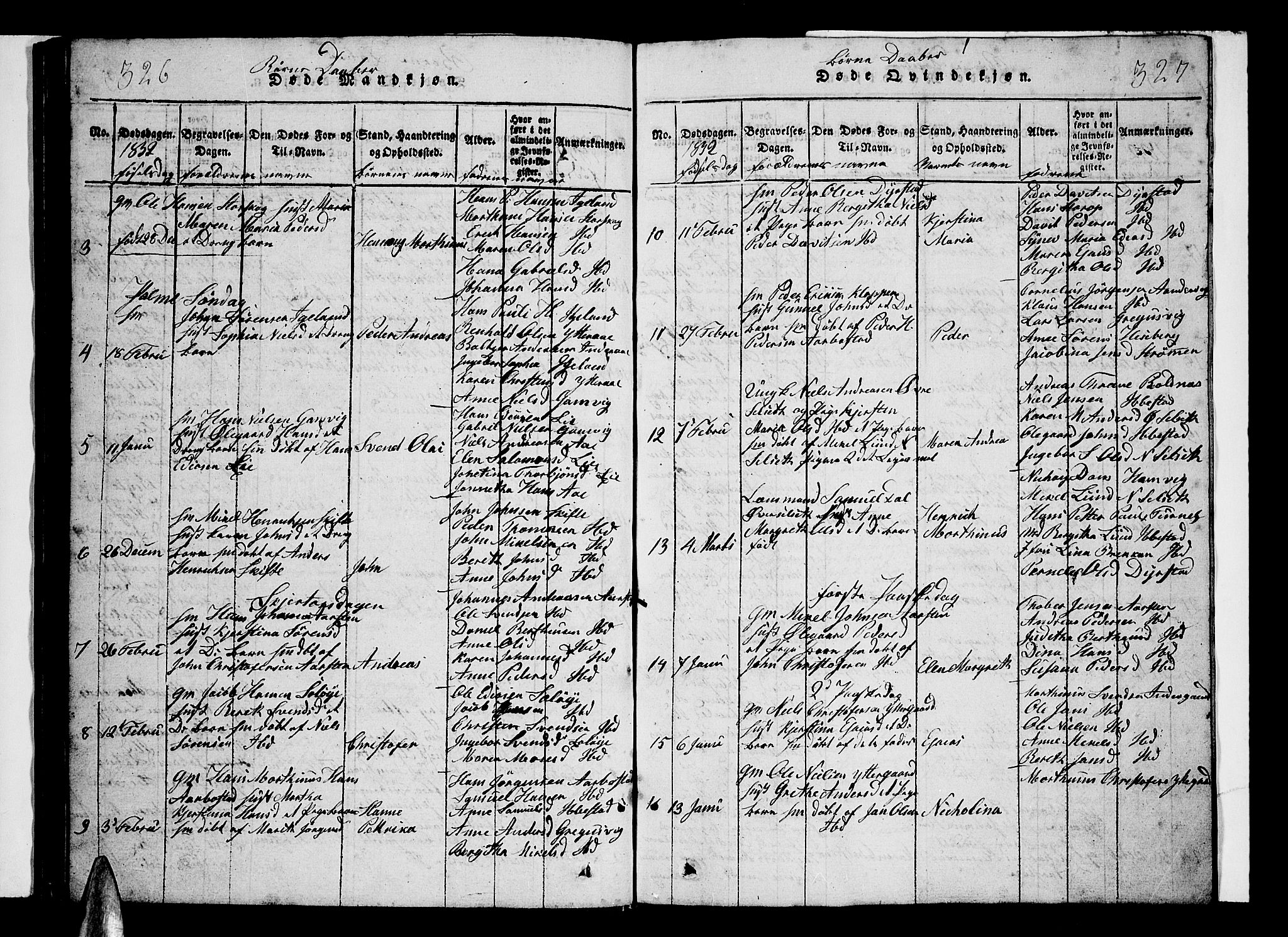 Ibestad sokneprestembete, AV/SATØ-S-0077/H/Ha/Hab/L0002klokker: Parish register (copy) no. 2, 1821-1833, p. 326-327