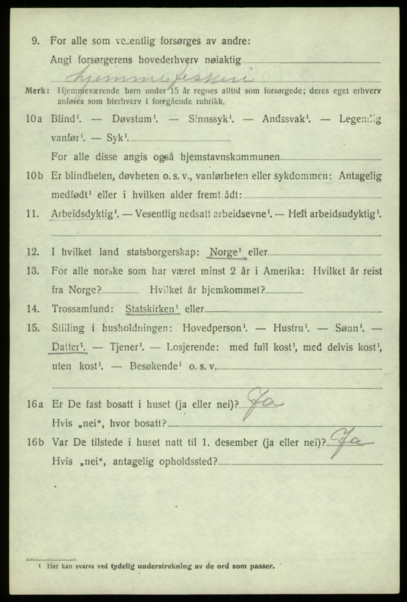 SAB, 1920 census for Fjell, 1920, p. 5227