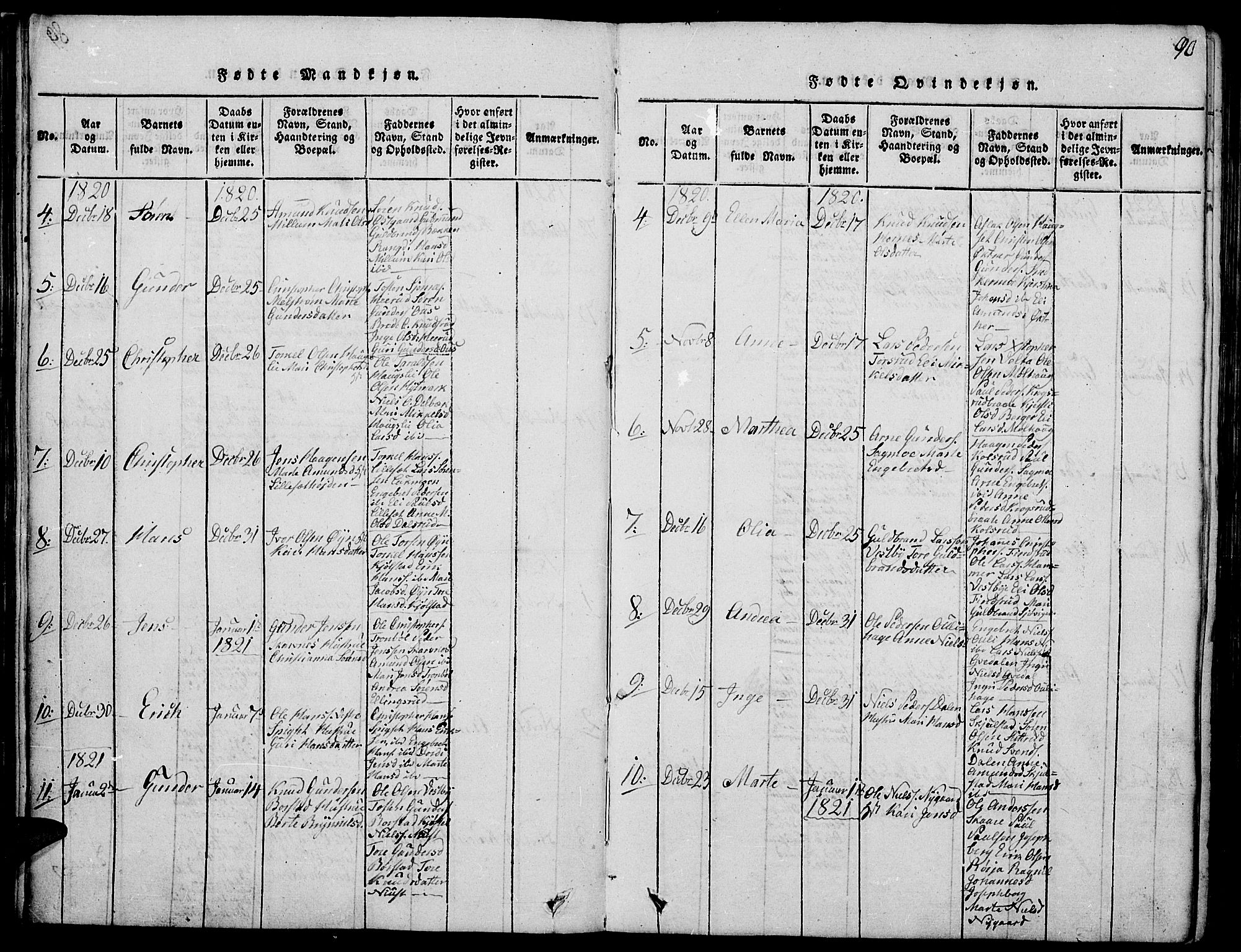 Strøm-Odalen prestekontor, AV/SAH-PREST-028/H/Ha/Haa/L0006: Parish register (official) no. 6, 1814-1850, p. 90