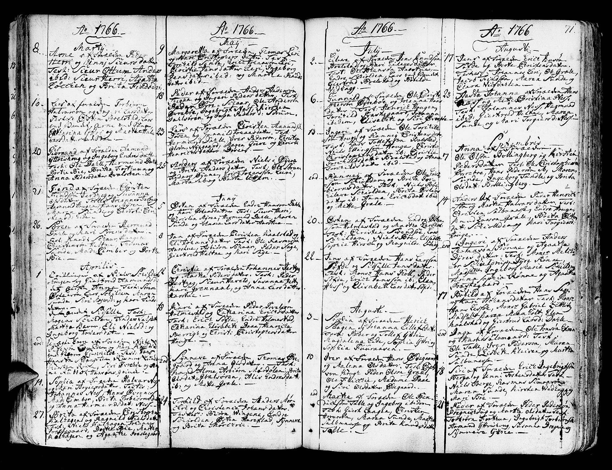 Luster sokneprestembete, SAB/A-81101/H/Haa/Haaa/L0001: Parish register (official) no. A 1, 1731-1803, p. 71
