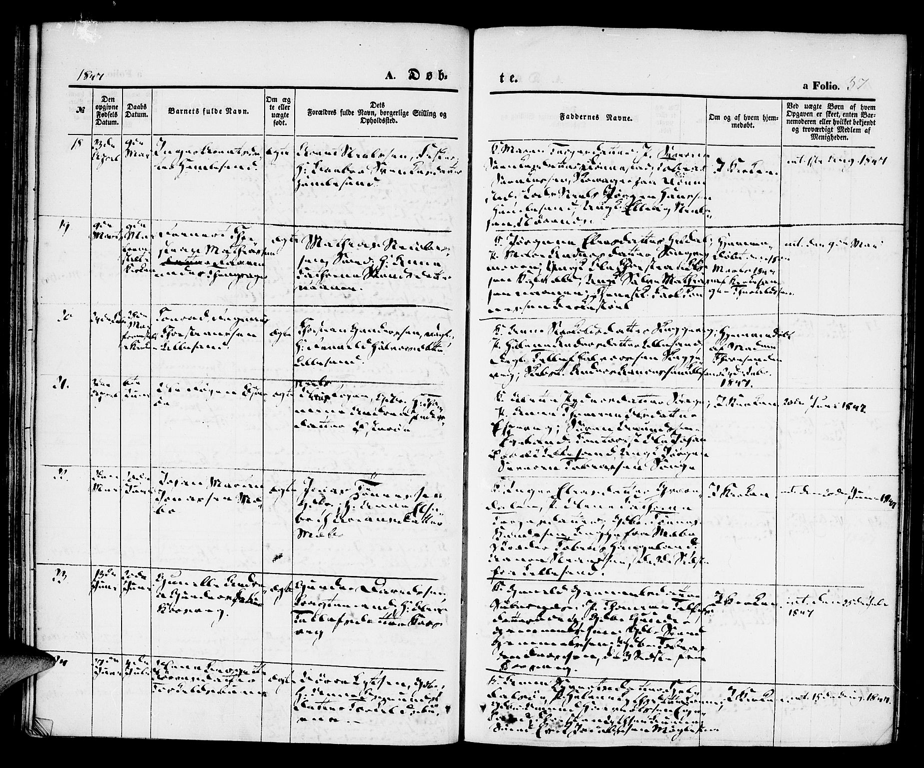 Vestre Moland sokneprestkontor, AV/SAK-1111-0046/F/Fa/Fab/L0005: Parish register (official) no. A 5, 1841-1849, p. 37