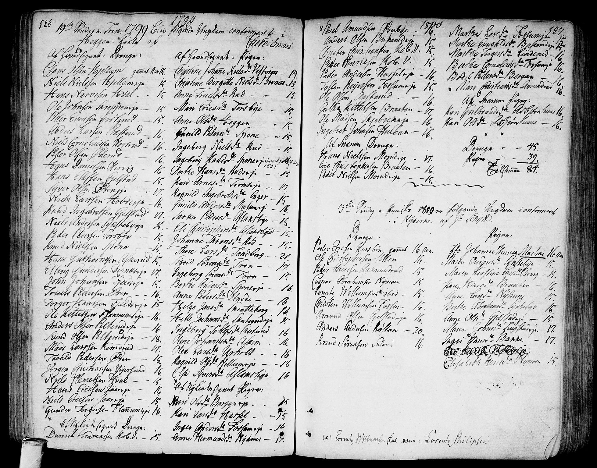 Modum kirkebøker, AV/SAKO-A-234/F/Fa/L0003: Parish register (official) no. 3, 1783-1819, p. 526-527