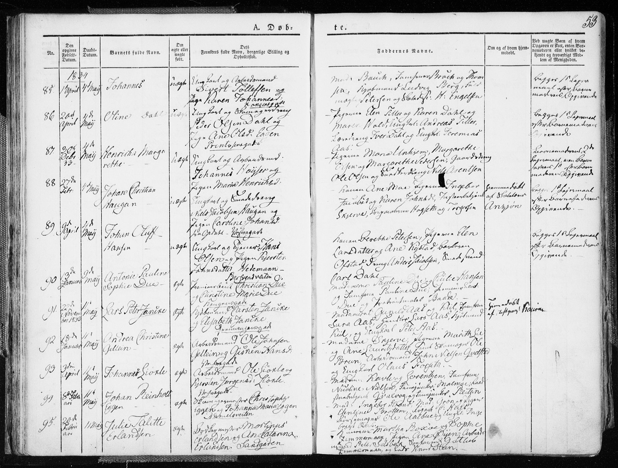 Ministerialprotokoller, klokkerbøker og fødselsregistre - Sør-Trøndelag, SAT/A-1456/601/L0047: Parish register (official) no. 601A15, 1831-1839, p. 53