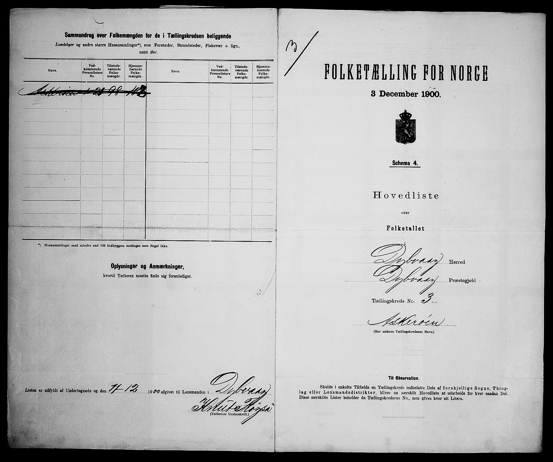 SAK, 1900 census for Dypvåg, 1900, p. 27