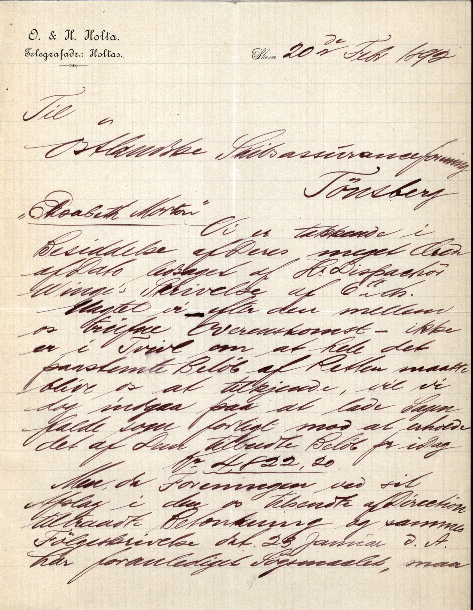 Pa 63 - Østlandske skibsassuranceforening, VEMU/A-1079/G/Ga/L0026/0002: Havaridokumenter / Dovre, Dictator, Ella, Elizabeth Morton, 1890, p. 162