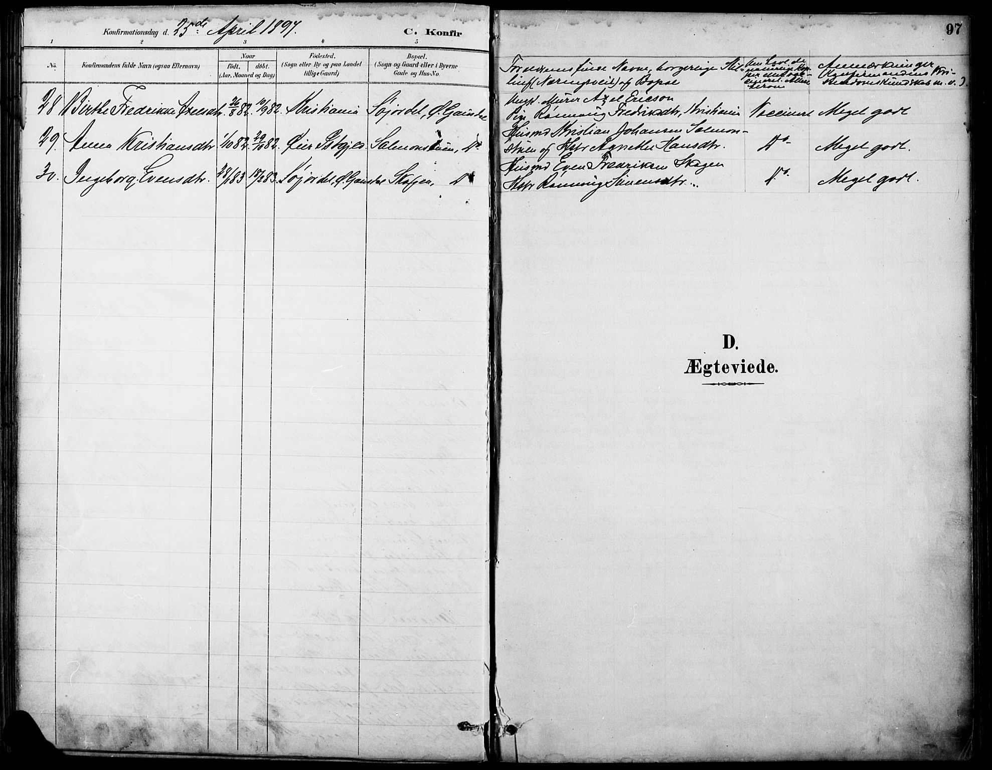 Østre Gausdal prestekontor, SAH/PREST-092/H/Ha/Haa/L0002: Parish register (official) no. 2, 1887-1897, p. 97