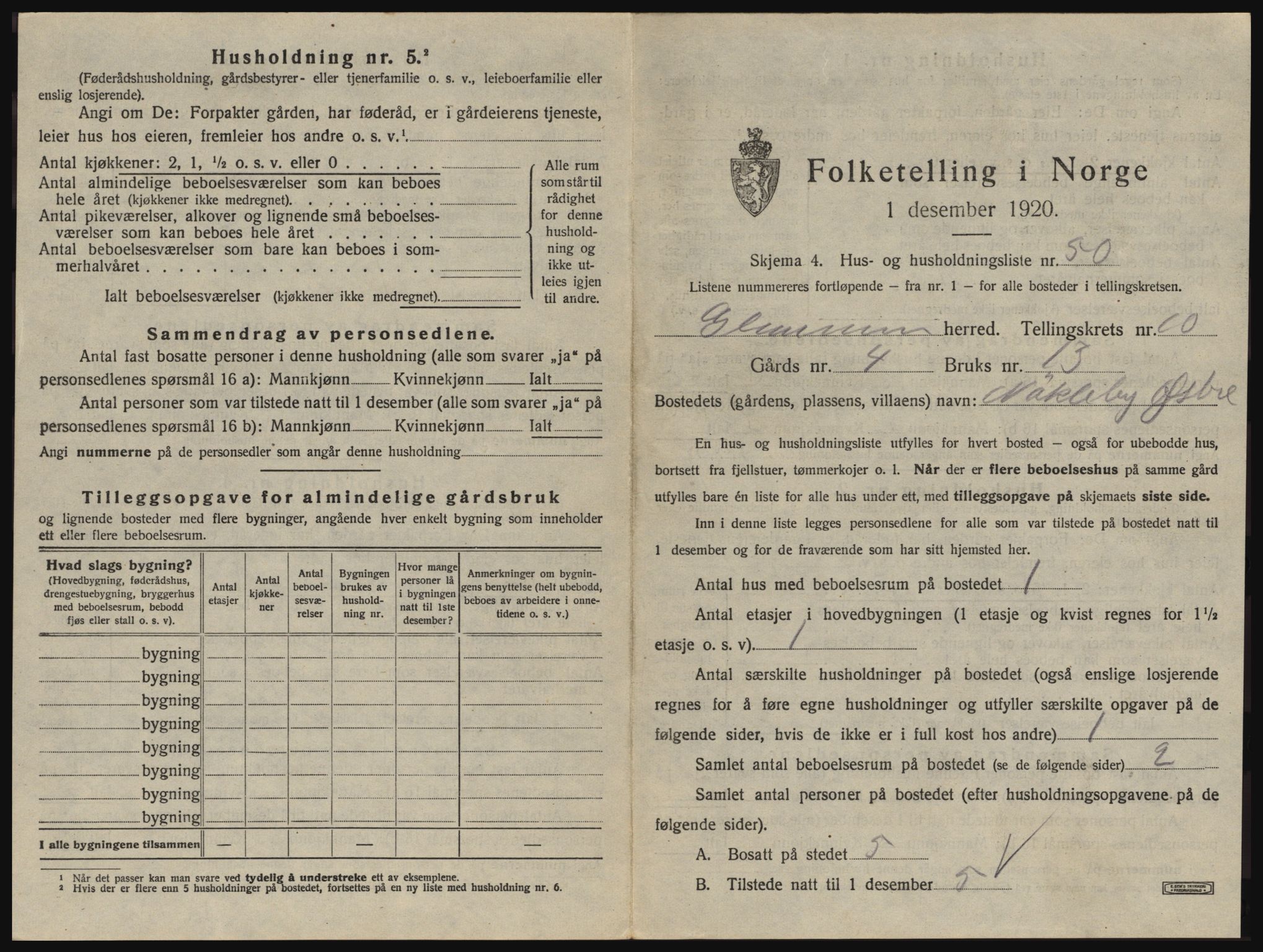 SAO, 1920 census for Glemmen, 1920, p. 2023