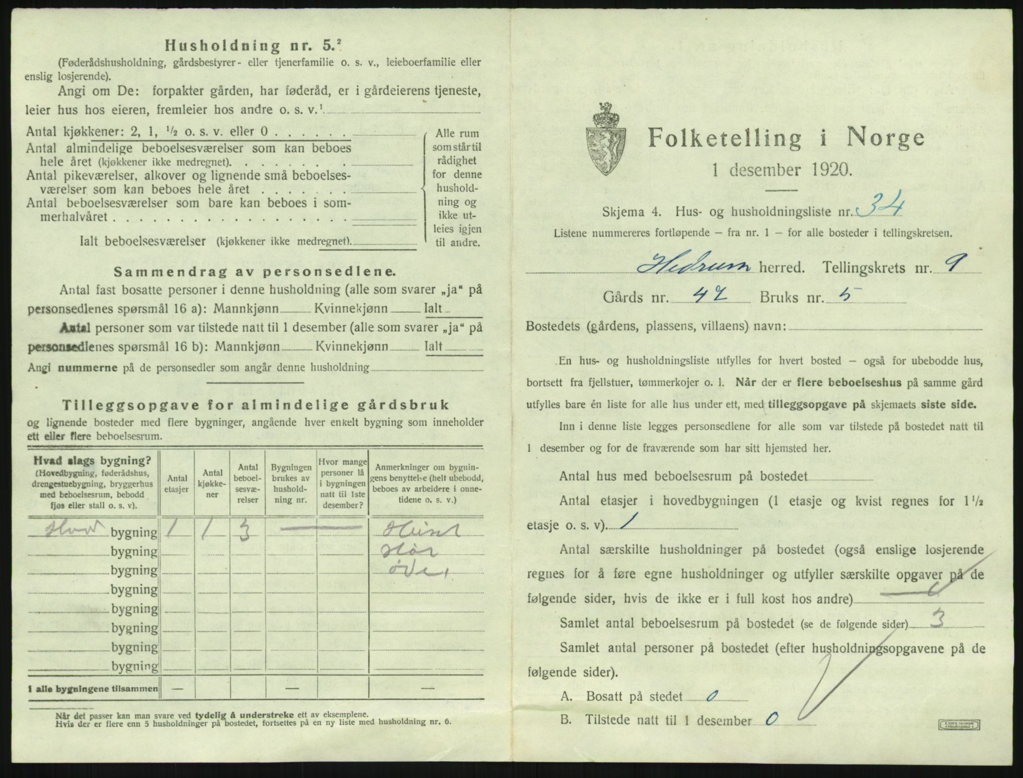 SAKO, 1920 census for Hedrum, 1920, p. 897