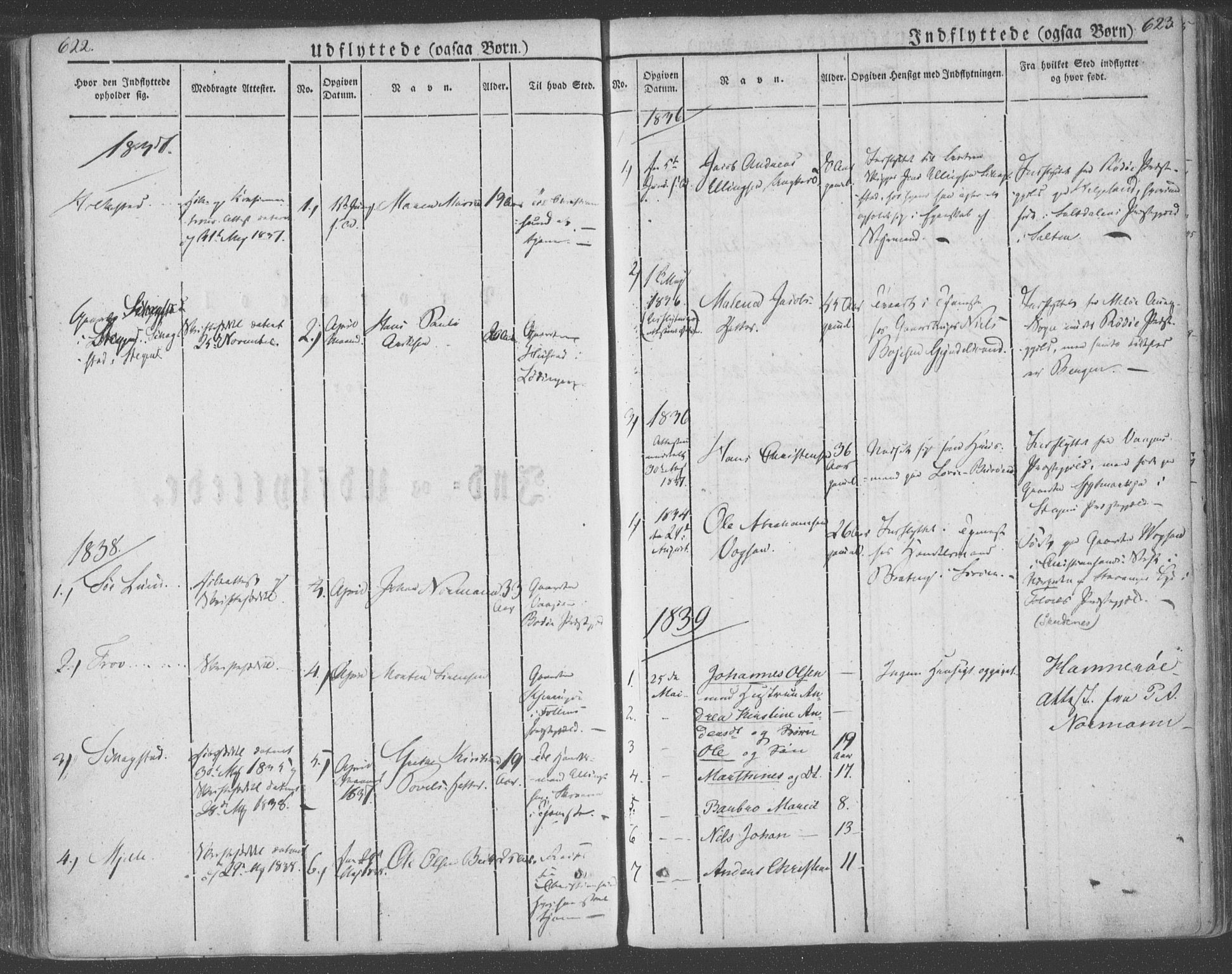 Ministerialprotokoller, klokkerbøker og fødselsregistre - Nordland, AV/SAT-A-1459/855/L0799: Parish register (official) no. 855A07, 1834-1852, p. 622-623