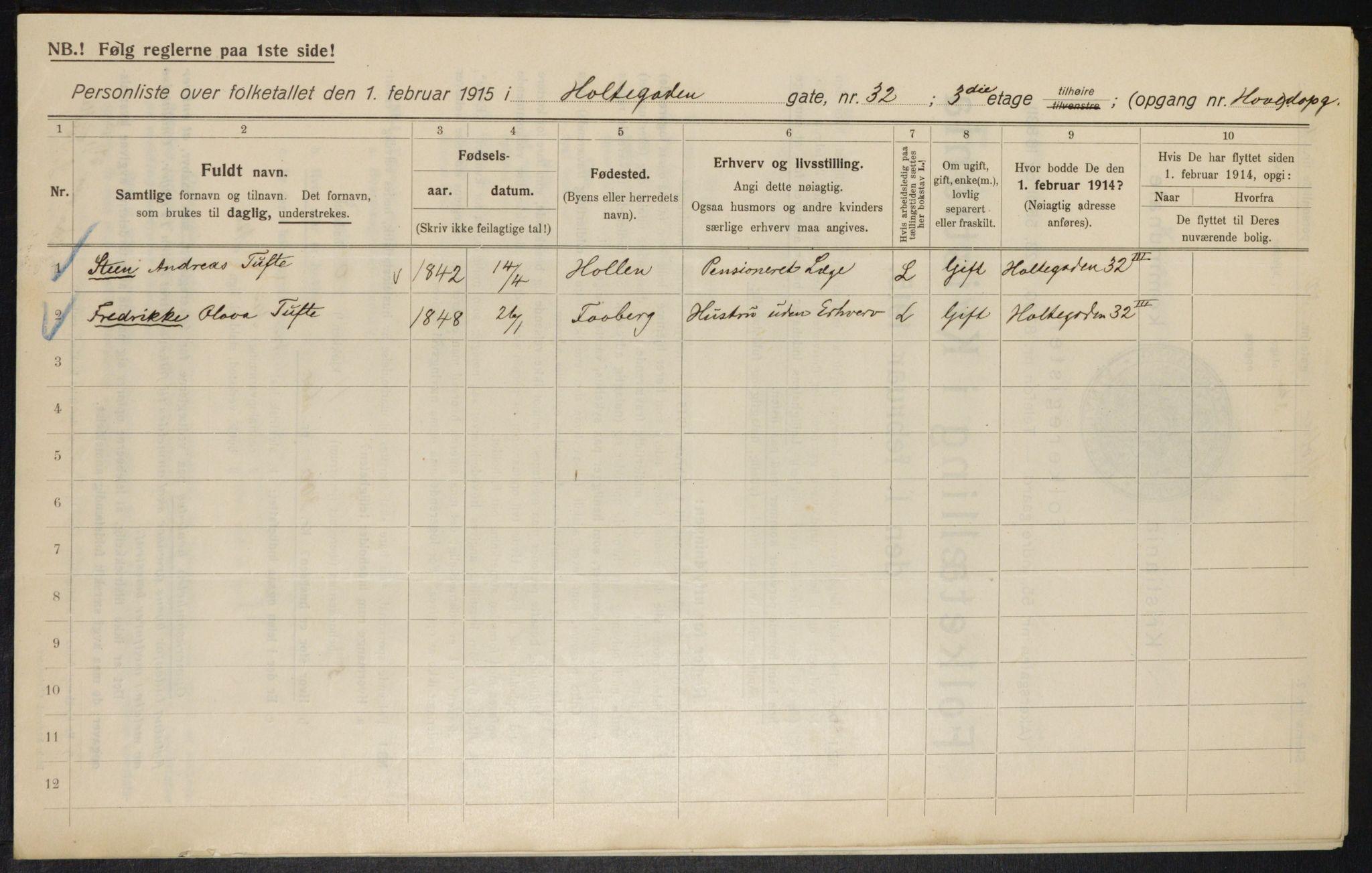 OBA, Municipal Census 1915 for Kristiania, 1915, p. 40952