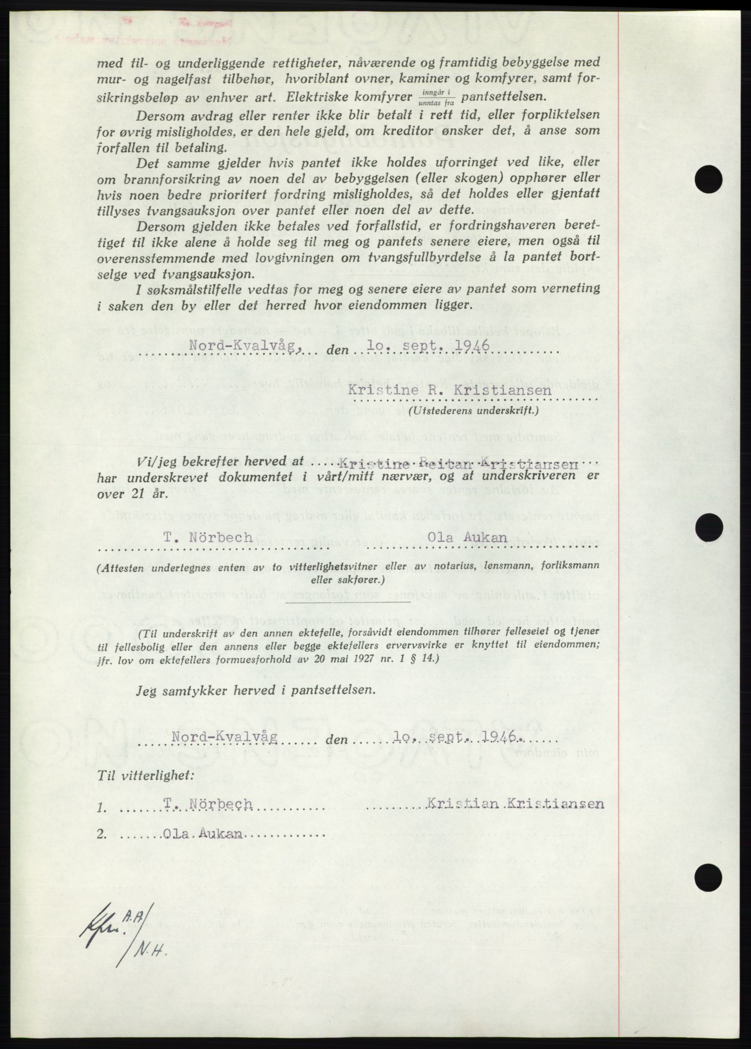 Nordmøre sorenskriveri, AV/SAT-A-4132/1/2/2Ca: Mortgage book no. B94, 1946-1946, Diary no: : 1887/1946