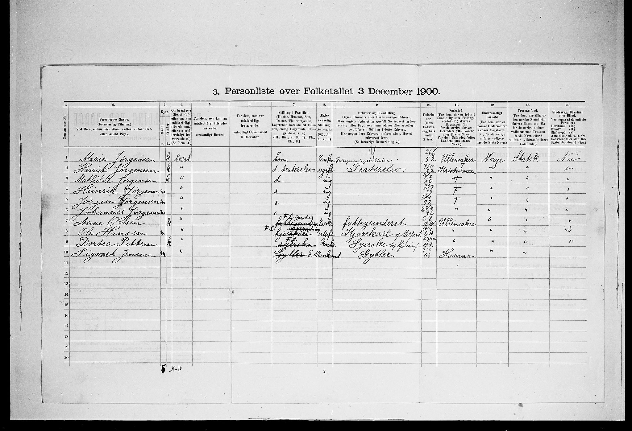 SAO, 1900 census for Kristiania, 1900, p. 10566