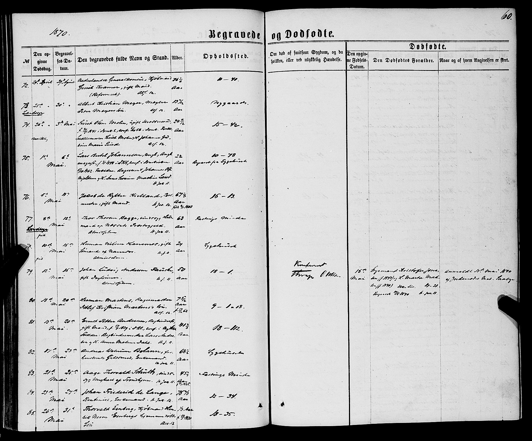 Domkirken sokneprestembete, SAB/A-74801/H/Haa/L0042: Parish register (official) no. E 3, 1863-1876, p. 60