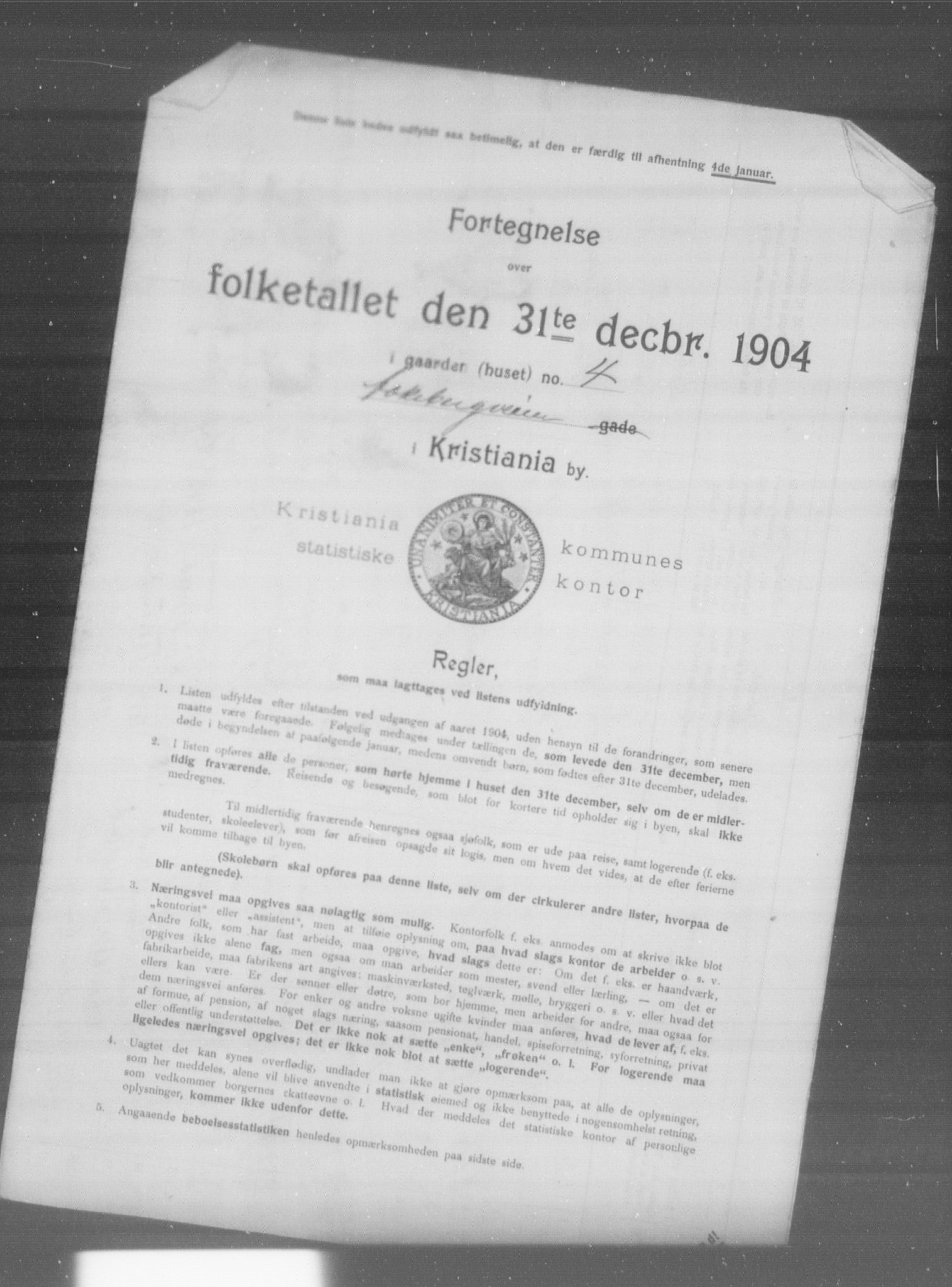 OBA, Municipal Census 1904 for Kristiania, 1904, p. 24433