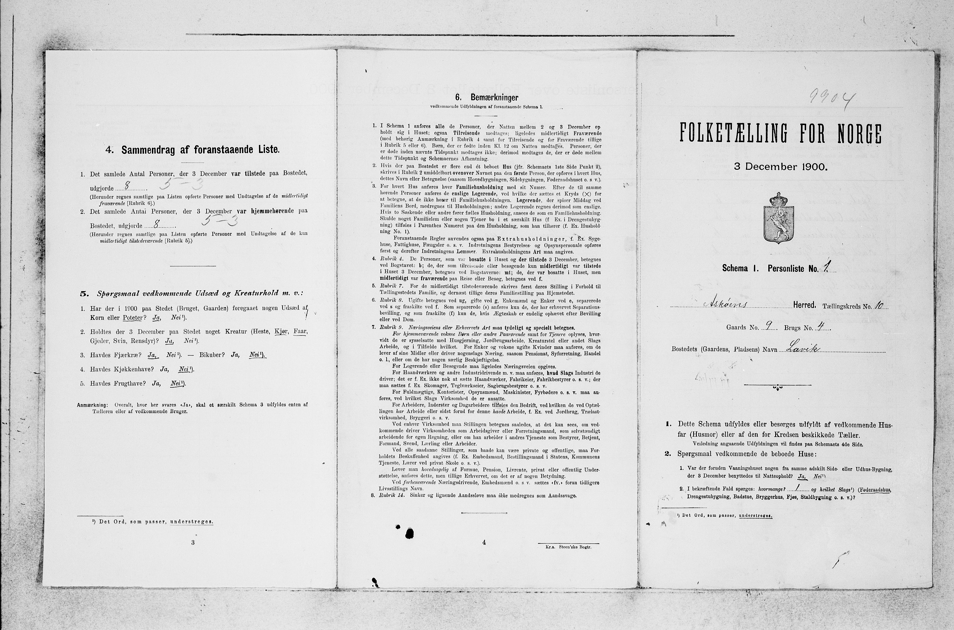 SAB, 1900 census for Askøy, 1900, p. 1307