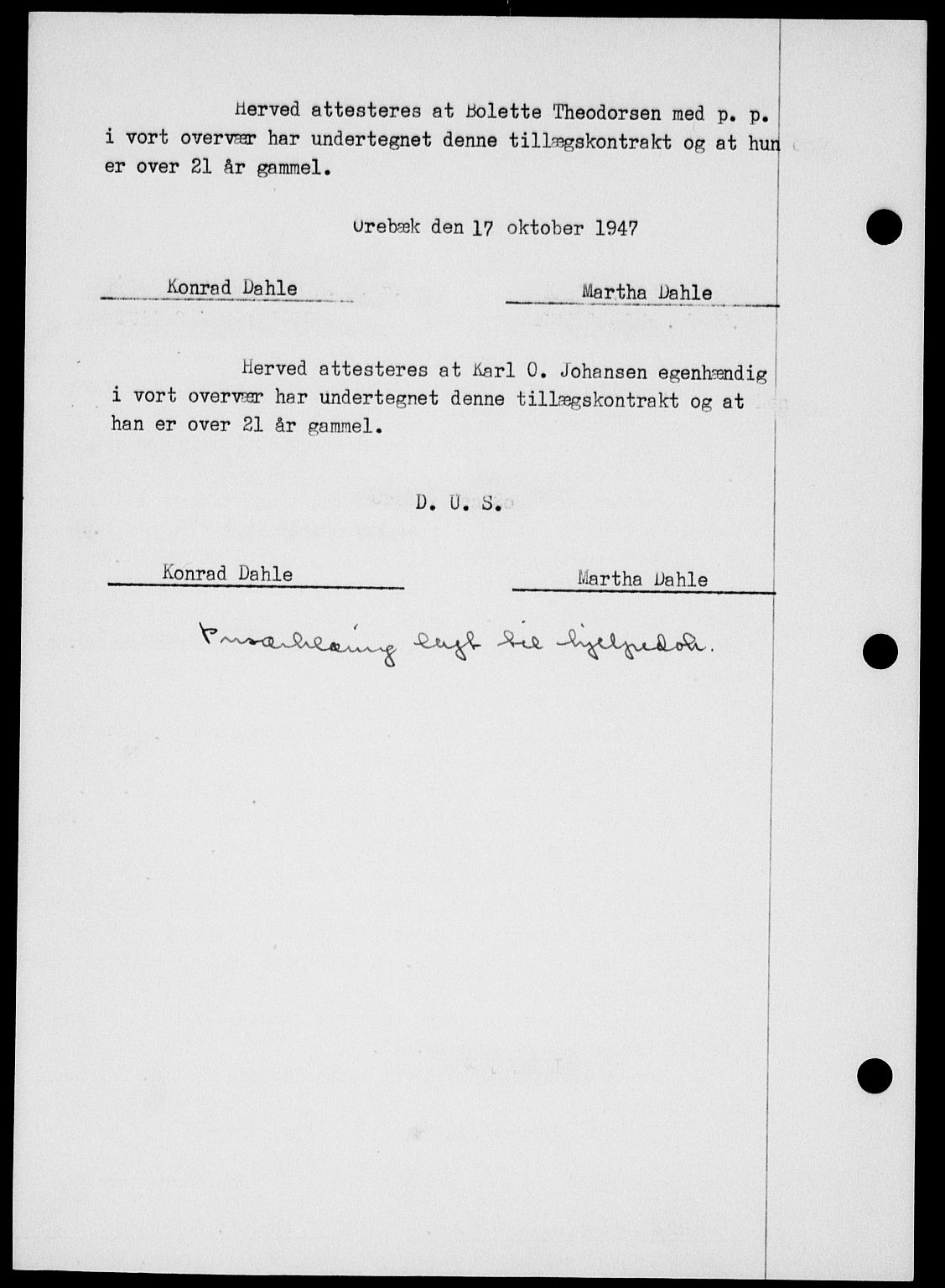 Onsøy sorenskriveri, SAO/A-10474/G/Ga/Gab/L0021: Mortgage book no. II A-21, 1947-1947, Diary no: : 3006/1947