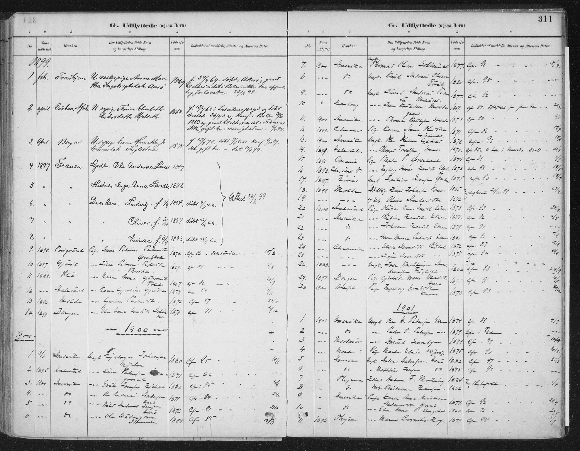 Ministerialprotokoller, klokkerbøker og fødselsregistre - Møre og Romsdal, SAT/A-1454/555/L0658: Parish register (official) no. 555A09, 1887-1917, p. 311