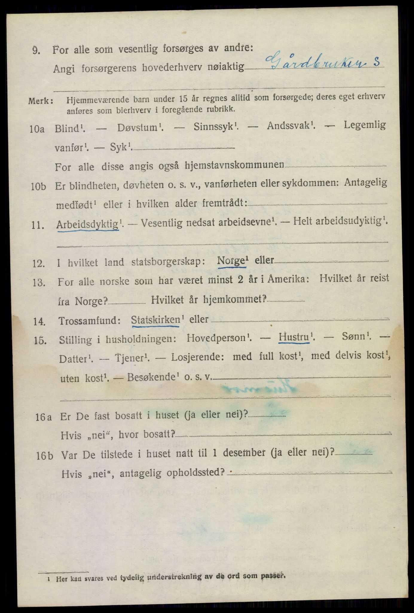 SAKO, 1920 census for Bamble, 1920, p. 7372