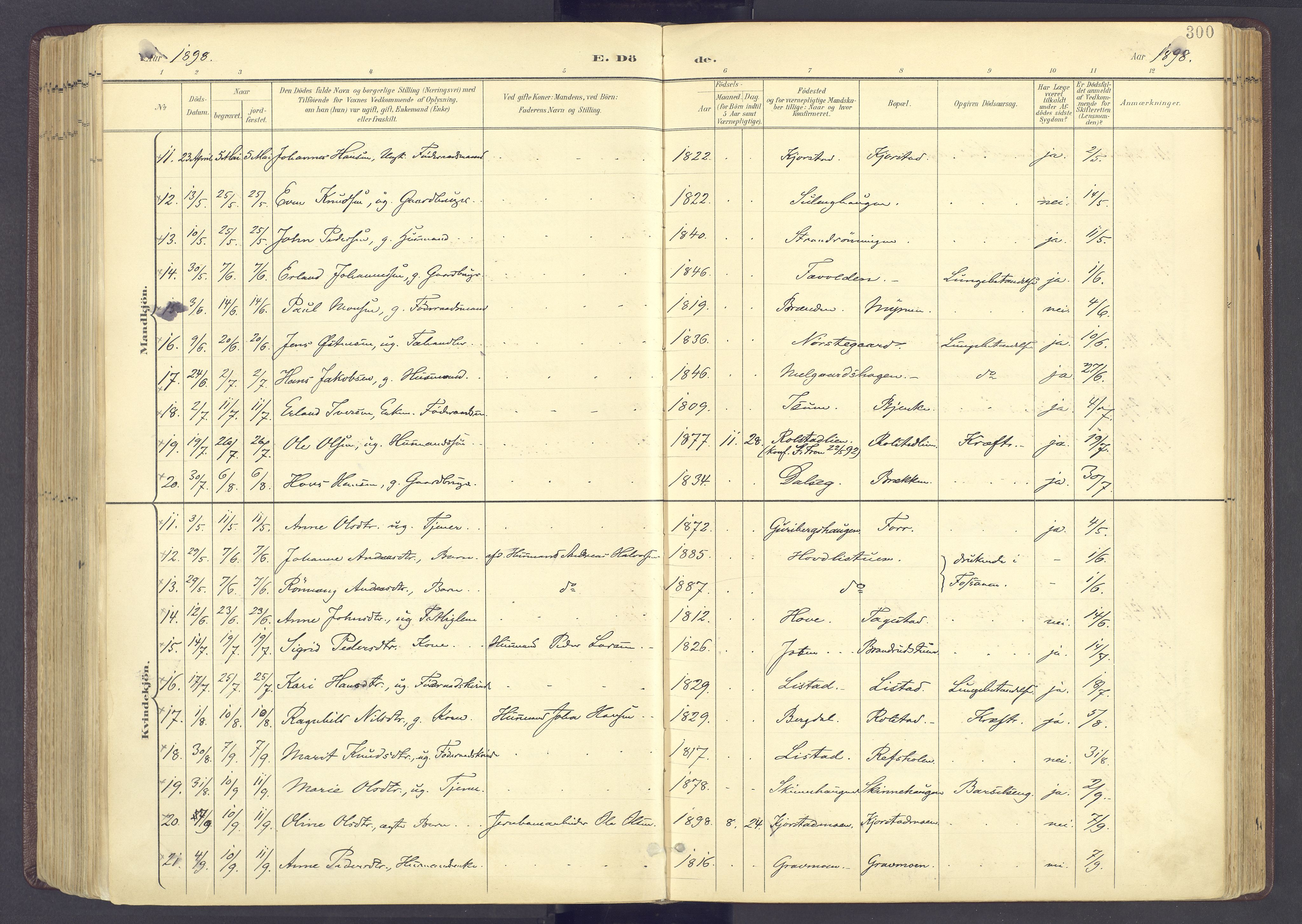 Sør-Fron prestekontor, AV/SAH-PREST-010/H/Ha/Haa/L0004: Parish register (official) no. 4, 1898-1919, p. 300