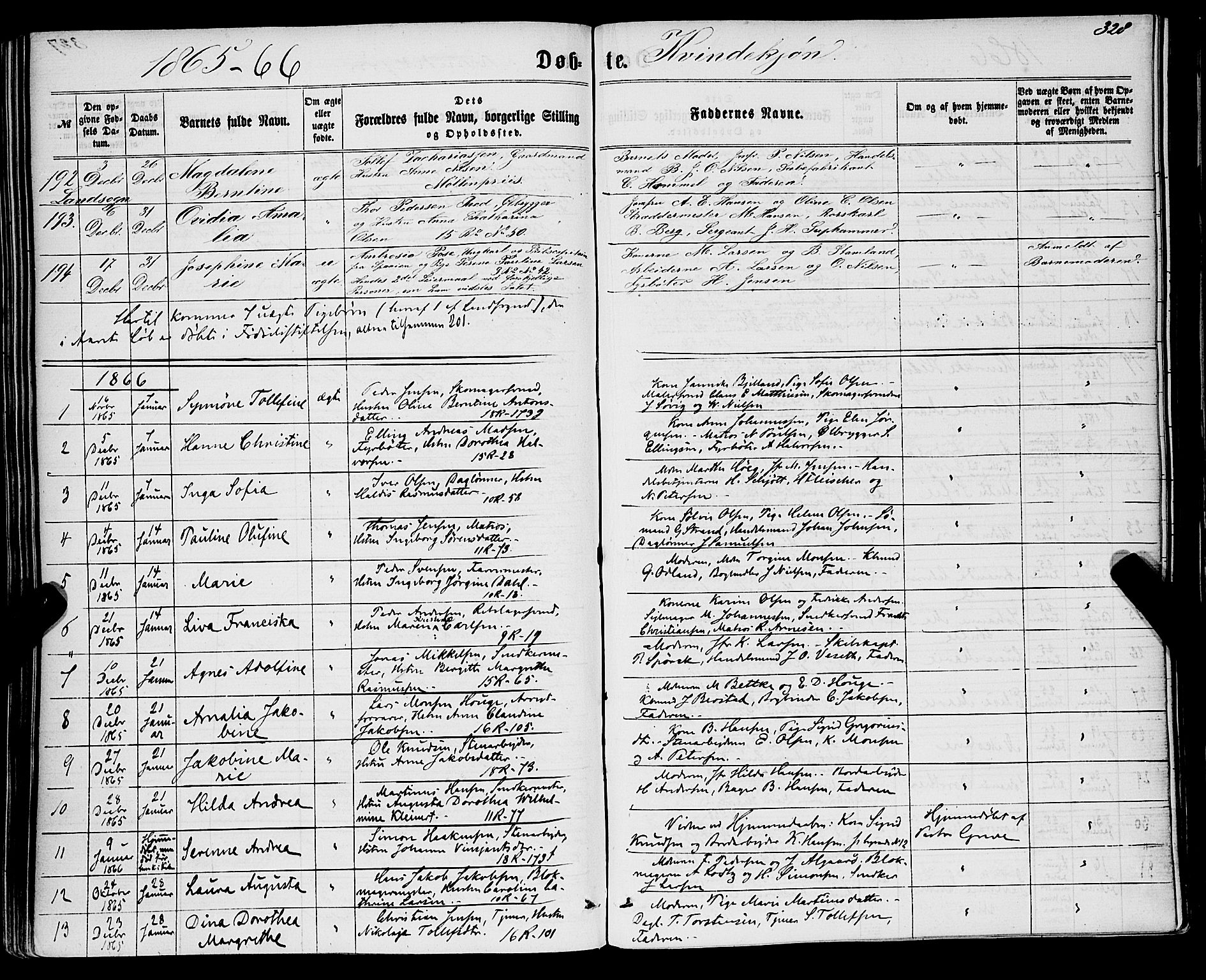Domkirken sokneprestembete, AV/SAB-A-74801/H/Haa/L0021: Parish register (official) no. B 4, 1859-1871, p. 328