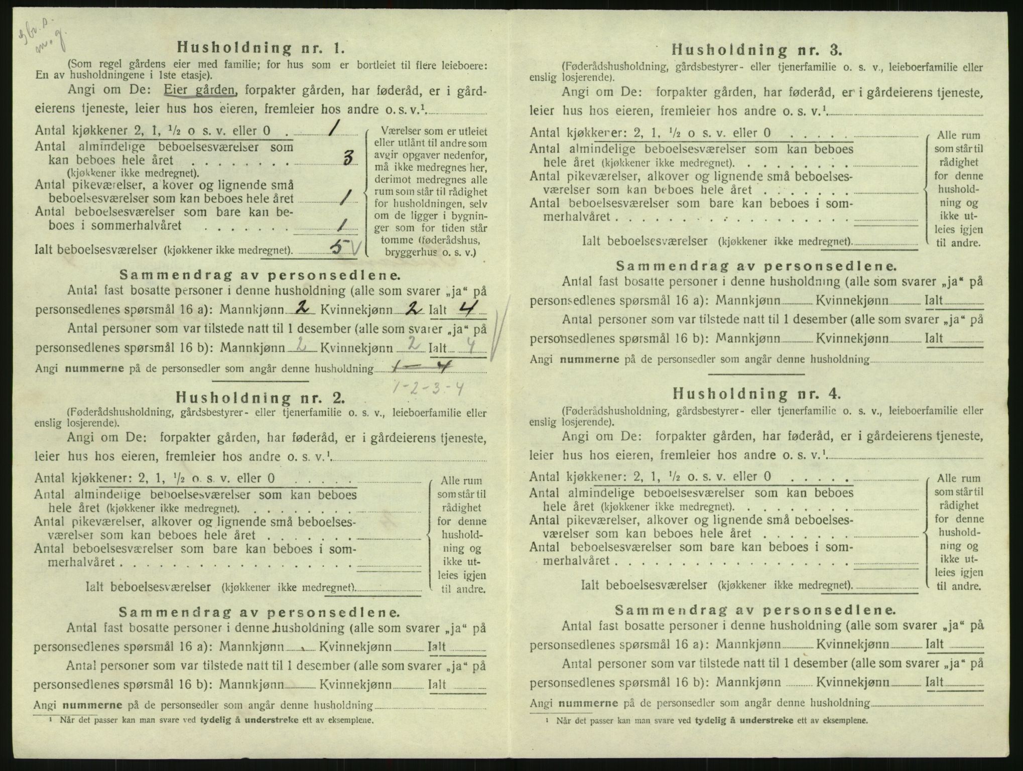 SAK, 1920 census for Iveland, 1920, p. 374