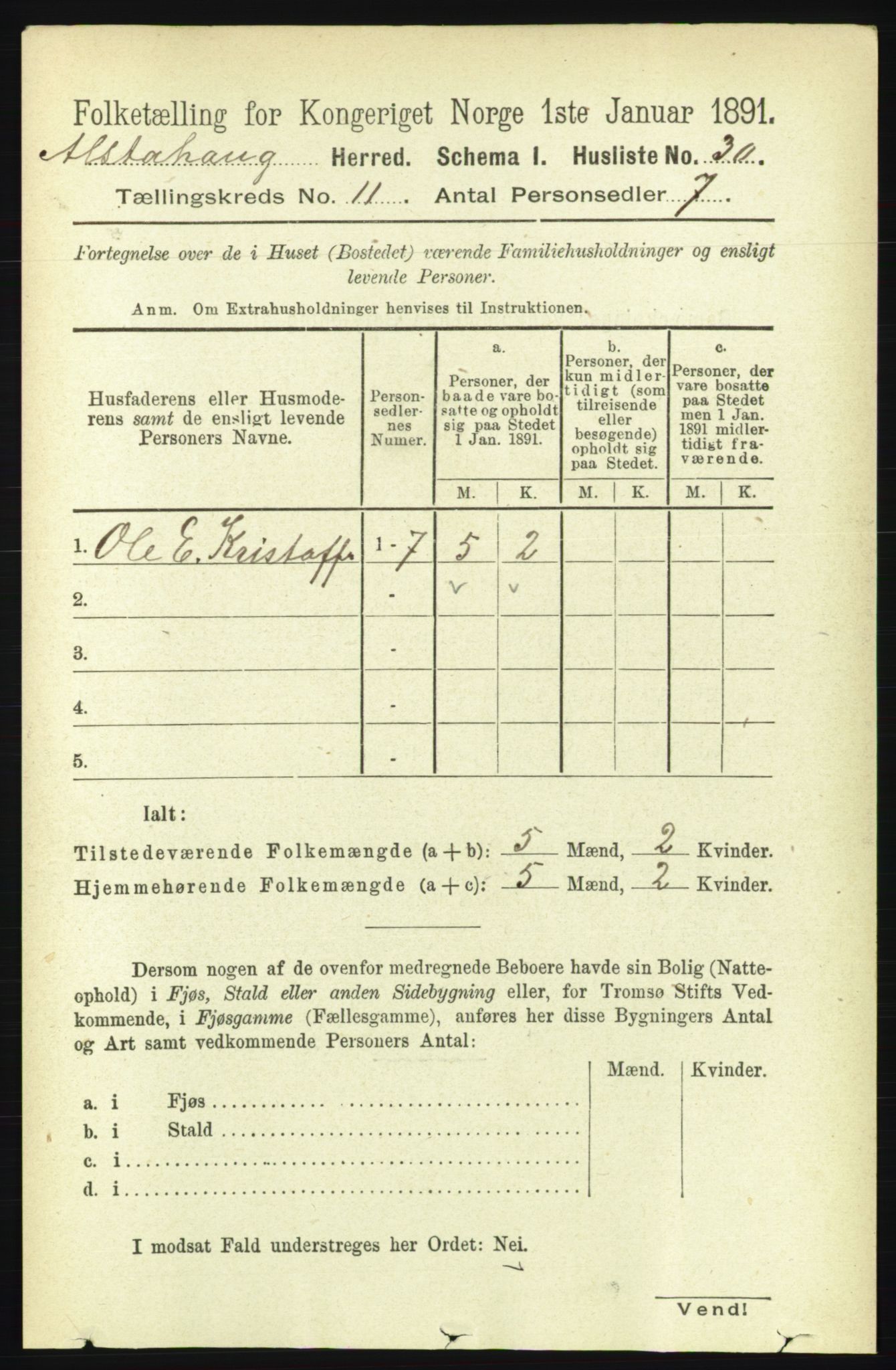 RA, 1891 census for 1820 Alstahaug, 1891, p. 3843