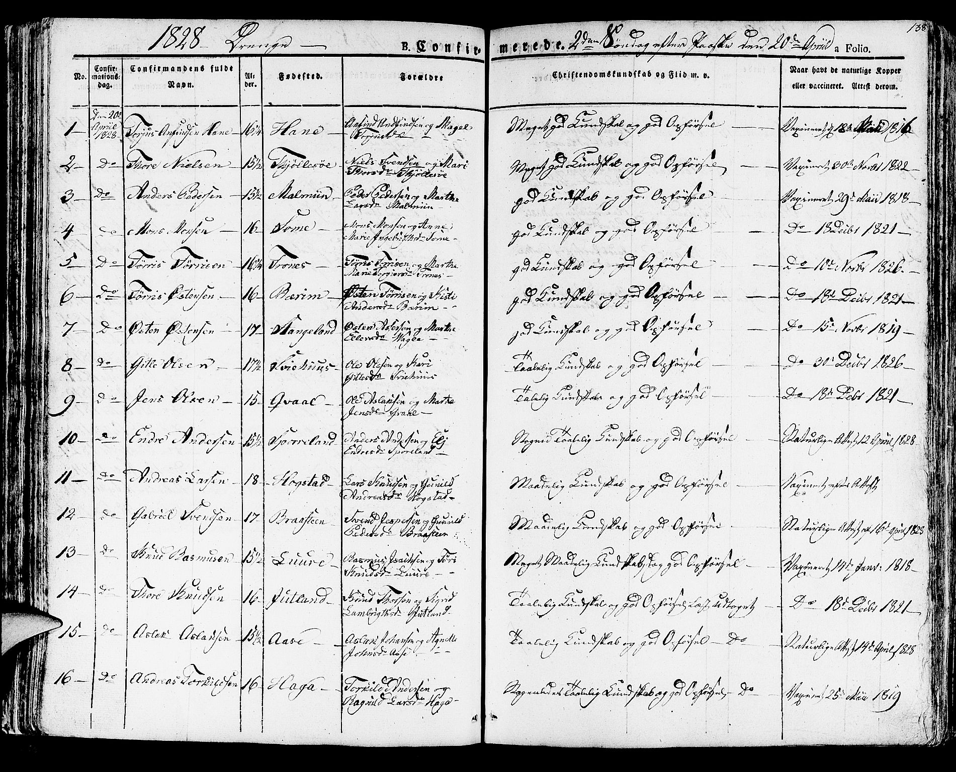 Høyland sokneprestkontor, AV/SAST-A-101799/001/30BA/L0007: Parish register (official) no. A 7 /1, 1825-1841, p. 138