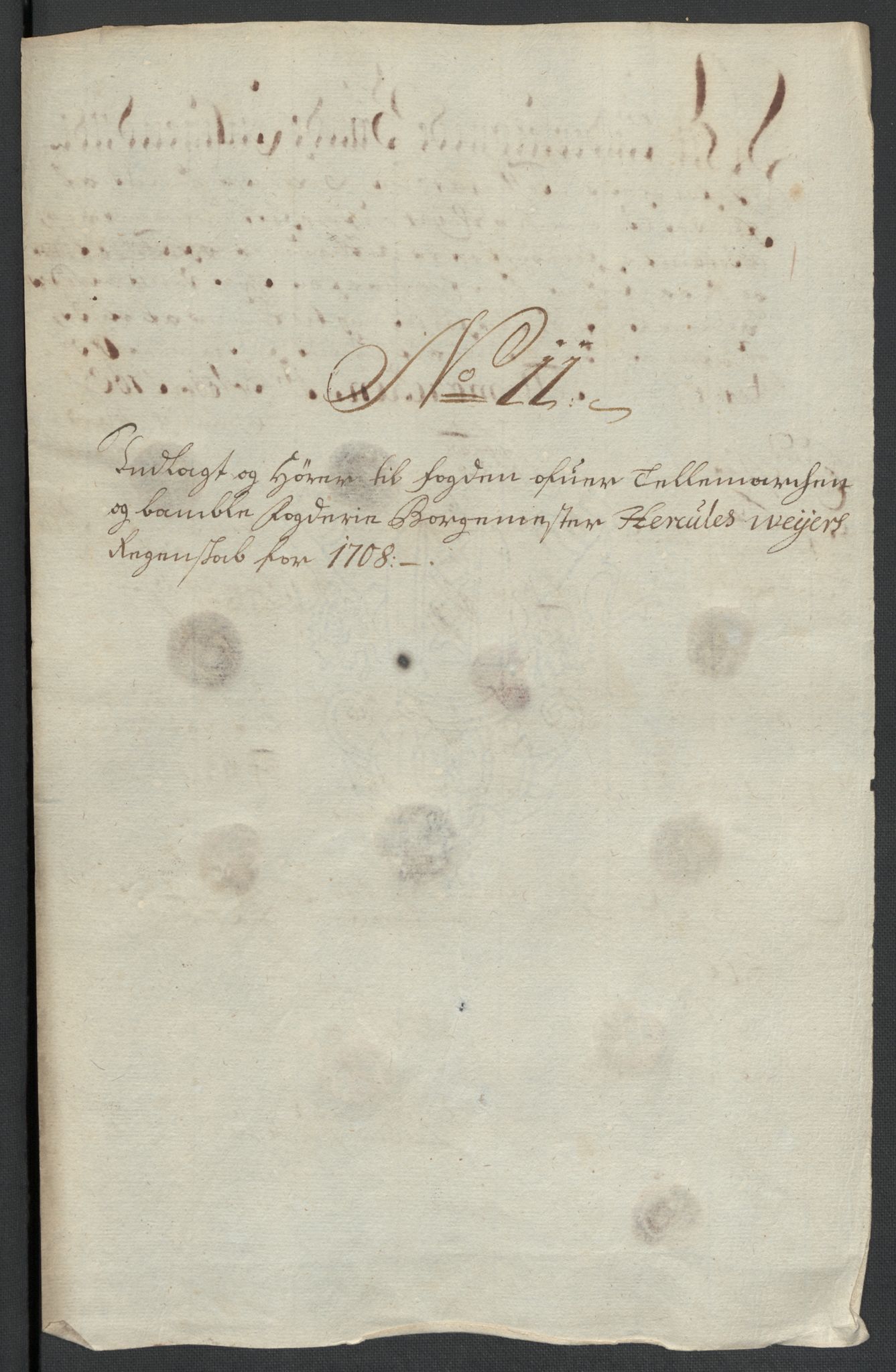 Rentekammeret inntil 1814, Reviderte regnskaper, Fogderegnskap, RA/EA-4092/R36/L2118: Fogderegnskap Øvre og Nedre Telemark og Bamble, 1708-1709, p. 71